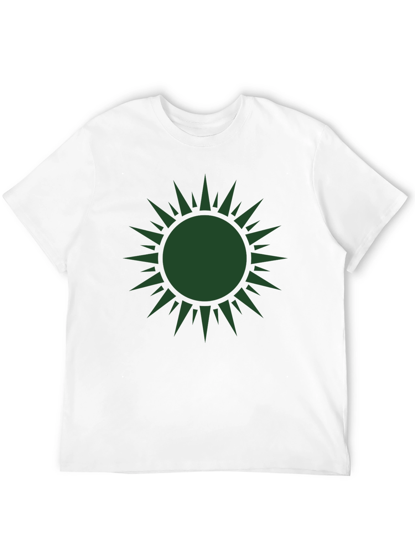 Green Sunburst Graphic Black T-Shirt