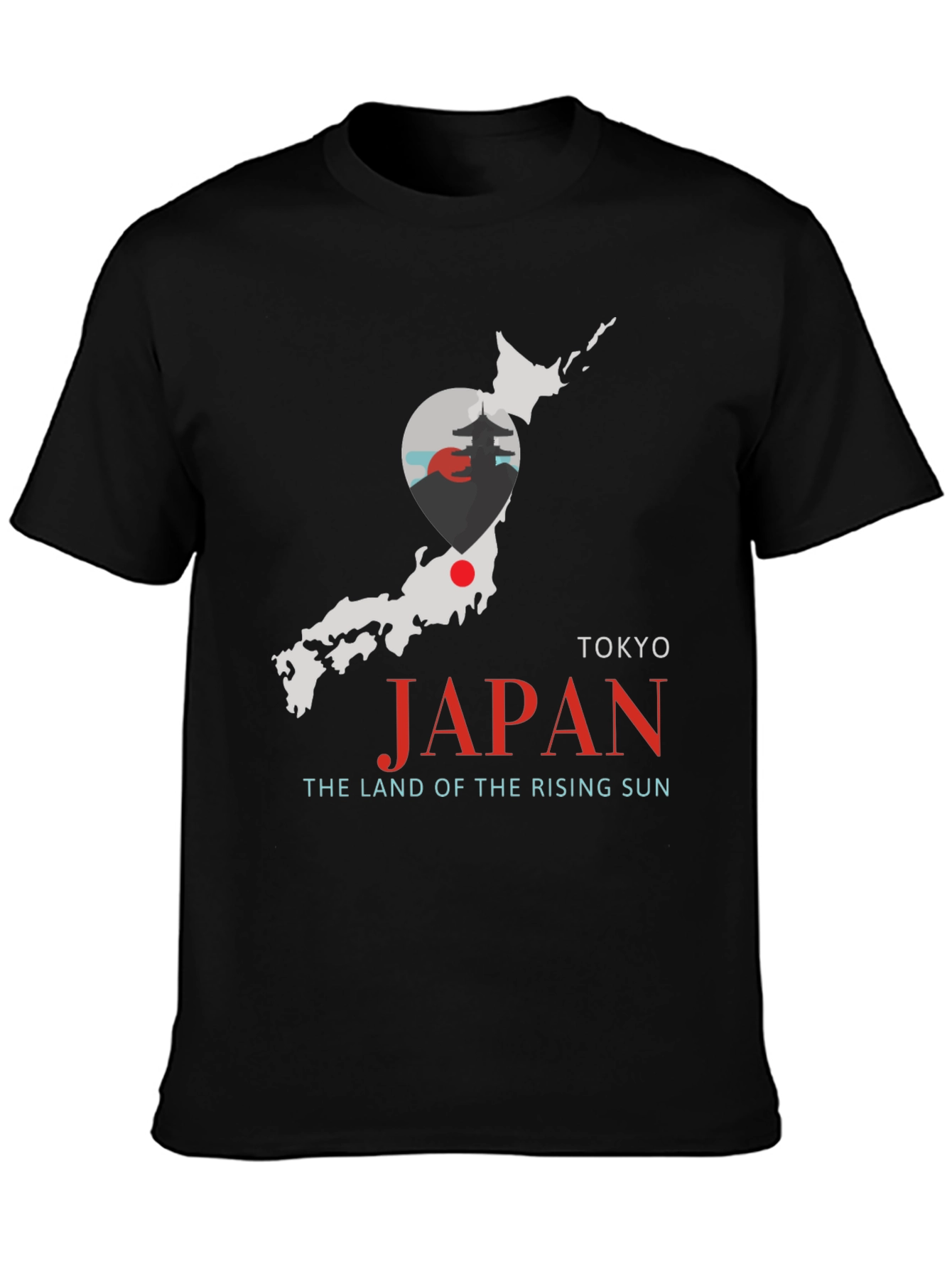 Japan Map T-Shirt - Tokyo Rising Sun Graphic Tee