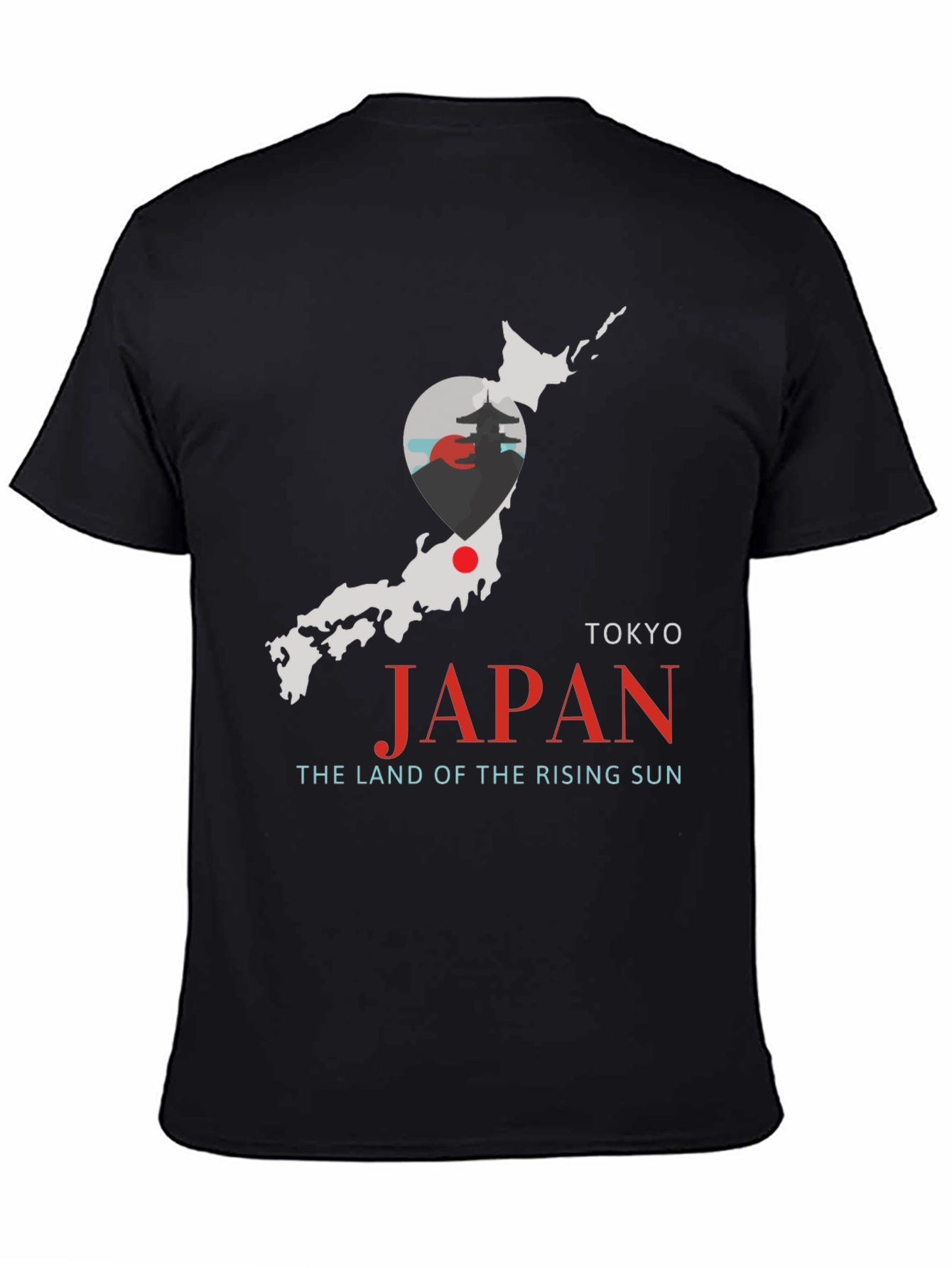 Japan Map T-Shirt - Tokyo Rising Sun Graphic Tee