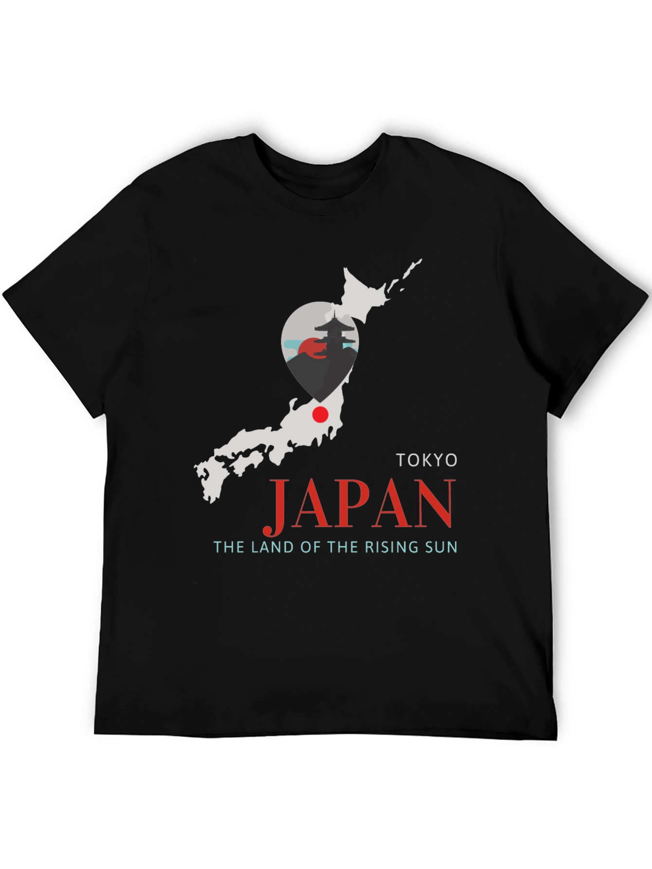 Japan Map T-Shirt - Tokyo Rising Sun Graphic Tee