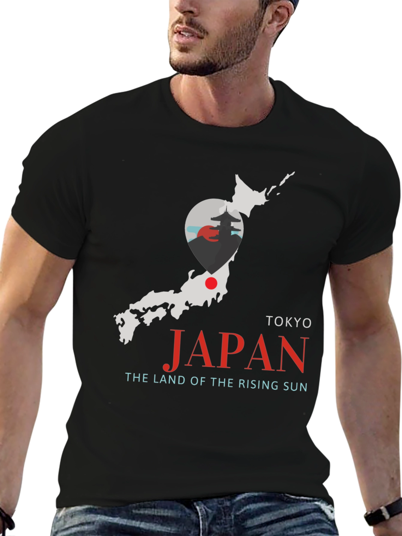 Japan Map T-Shirt - Tokyo Rising Sun Graphic Tee