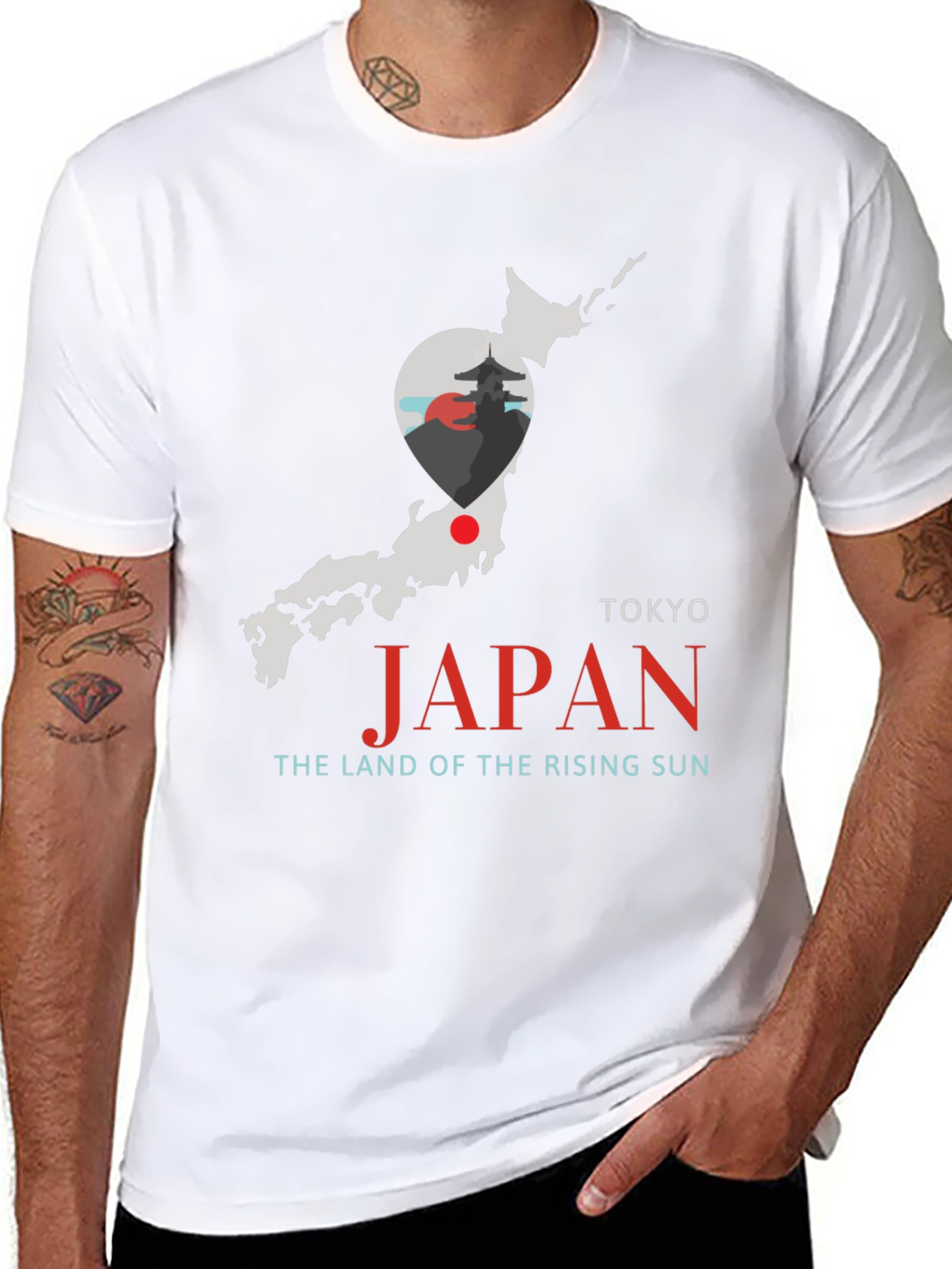 Japan Map T-Shirt - Tokyo Rising Sun Graphic Tee