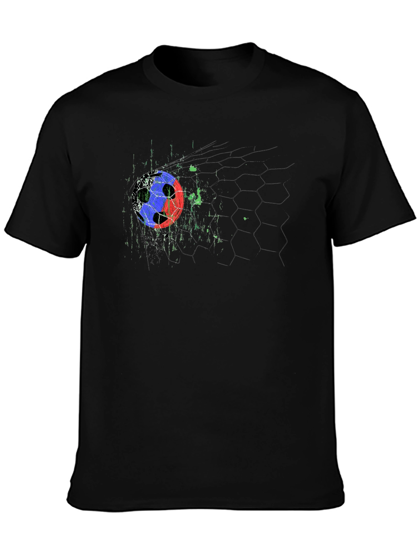 Soccer Goal Graphic Black T-Shirt