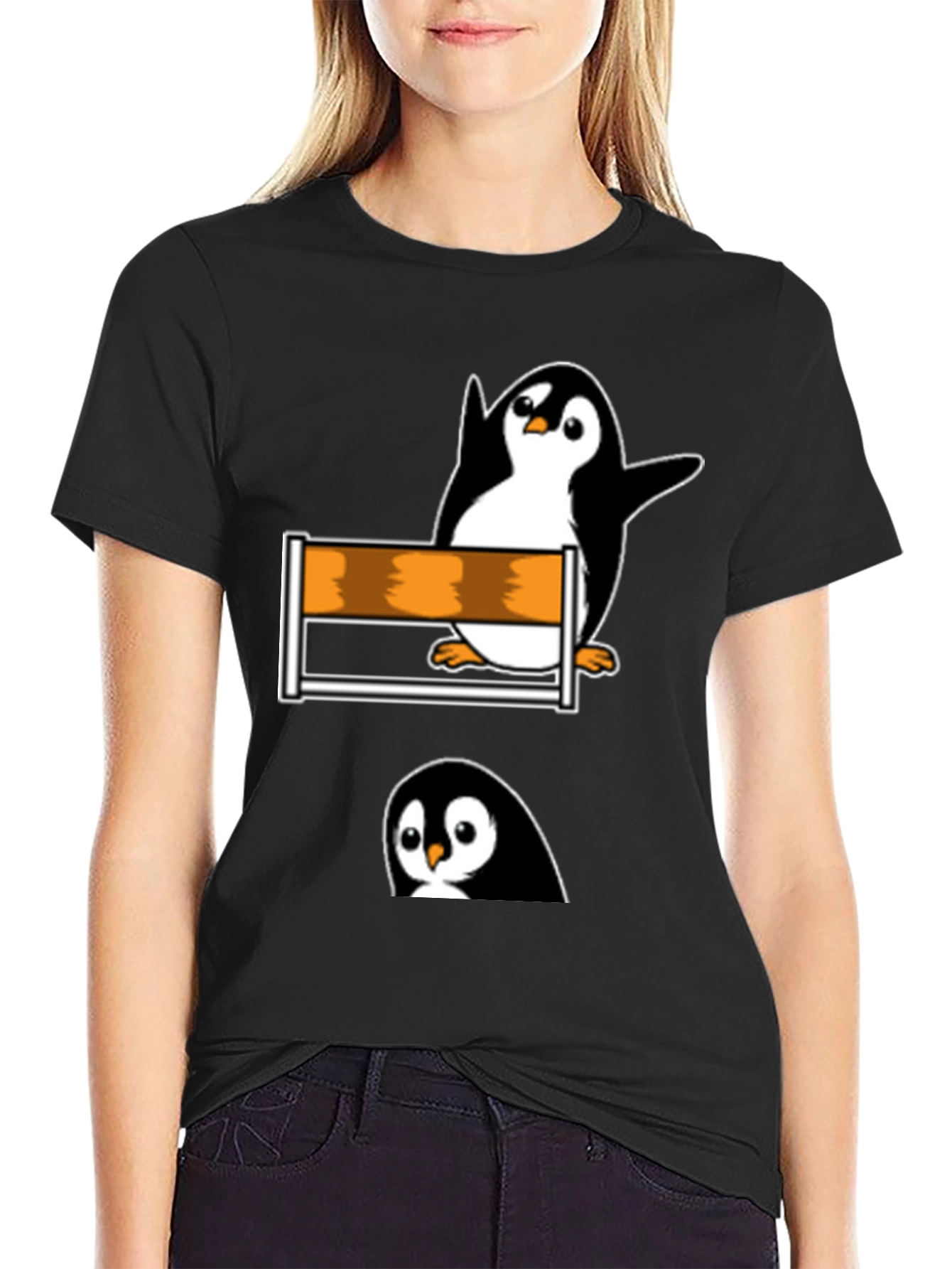 Penguin Hurdler Graphic Tee - Black