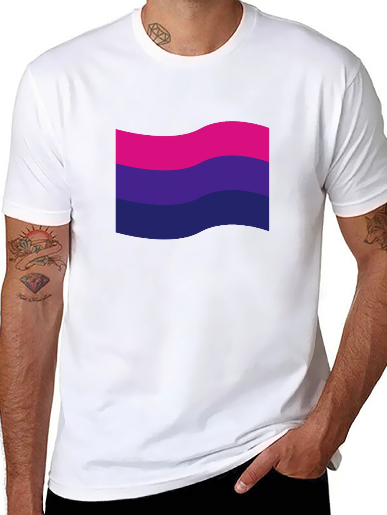 Bisexual Pride Flag T-Shirt - Black LGBTQ+ Tee