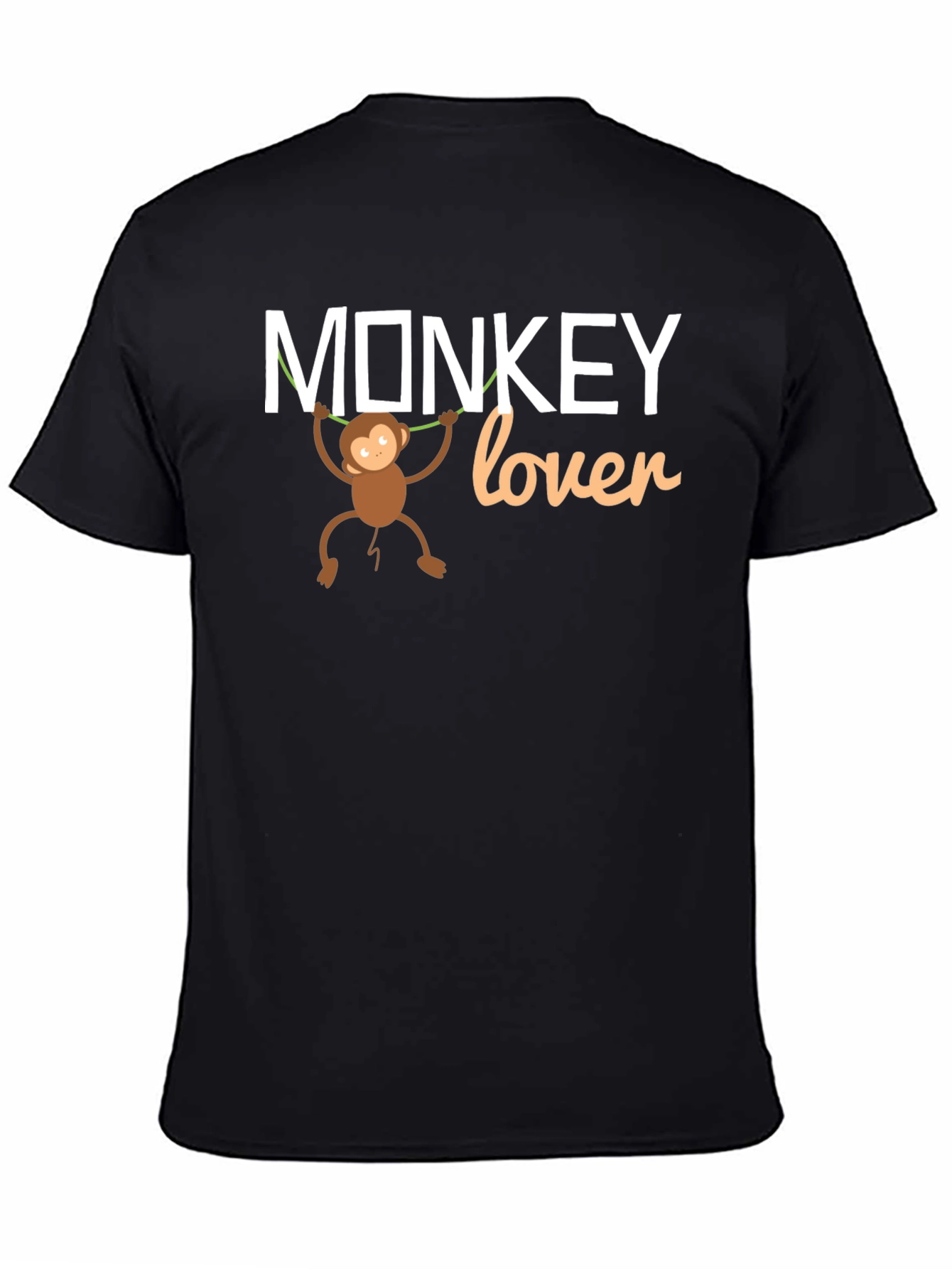 Monkey Lover Graphic Tee - Black Cotton T-Shirt