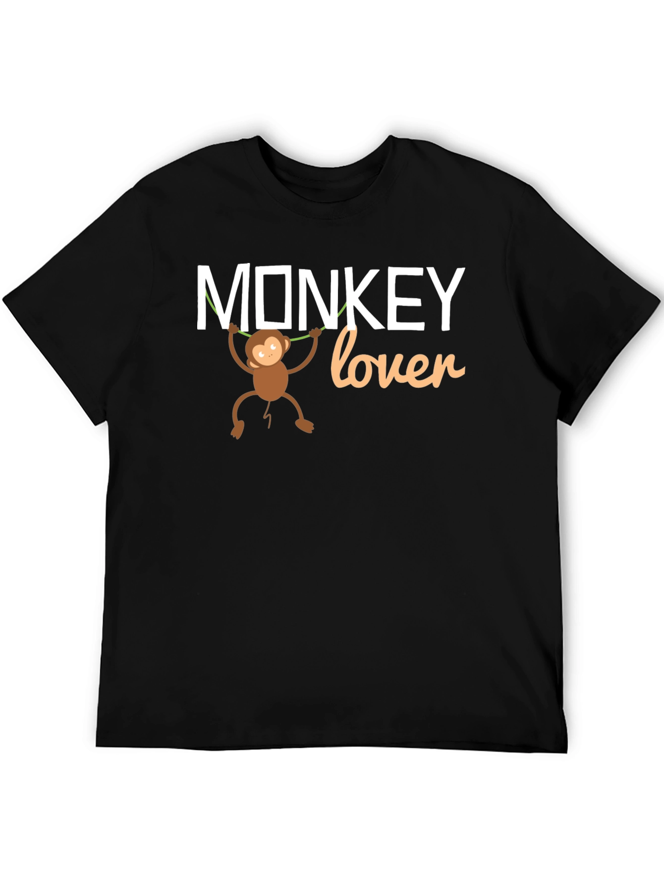 Monkey Lover Graphic Tee - Black Cotton T-Shirt