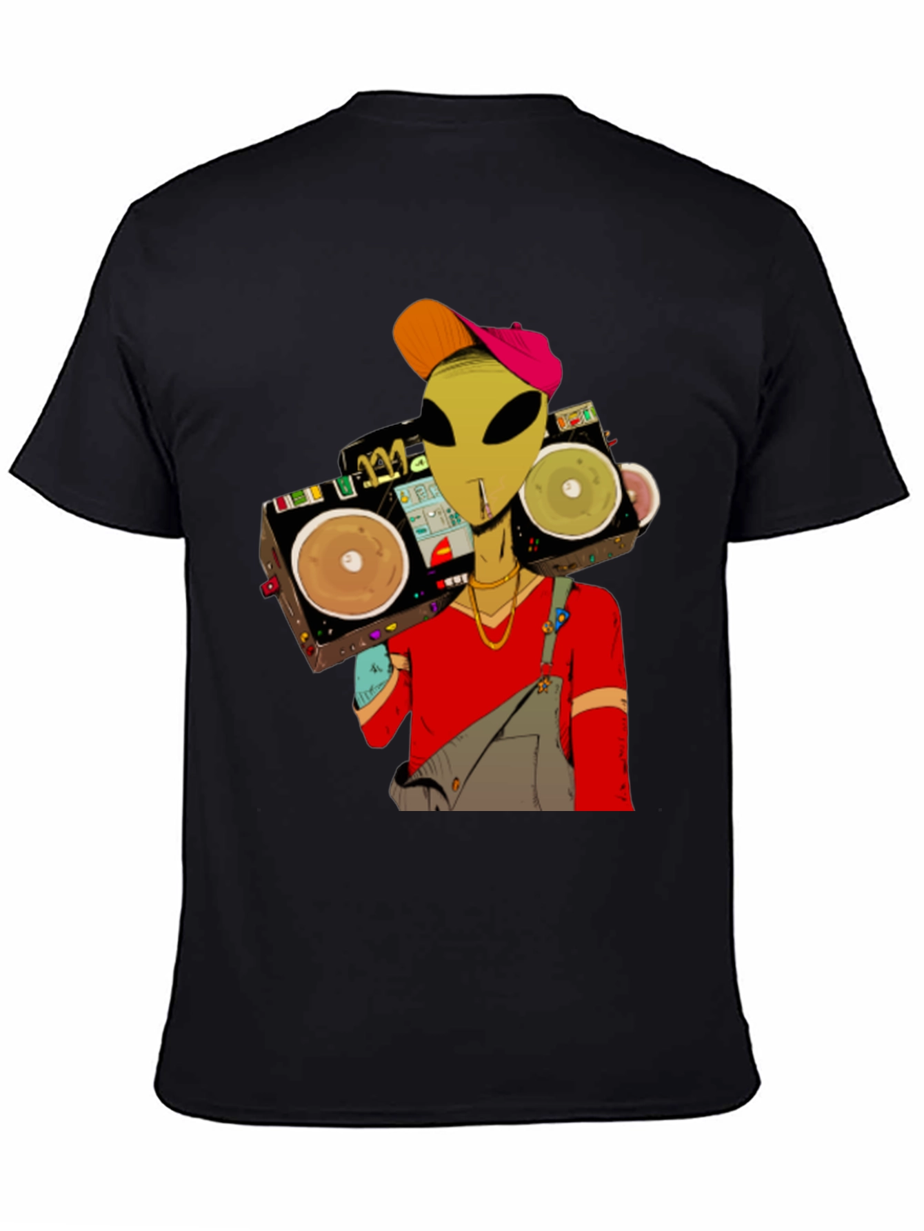 Alien DJ Graphic T-Shirt - Black Cotton Tee