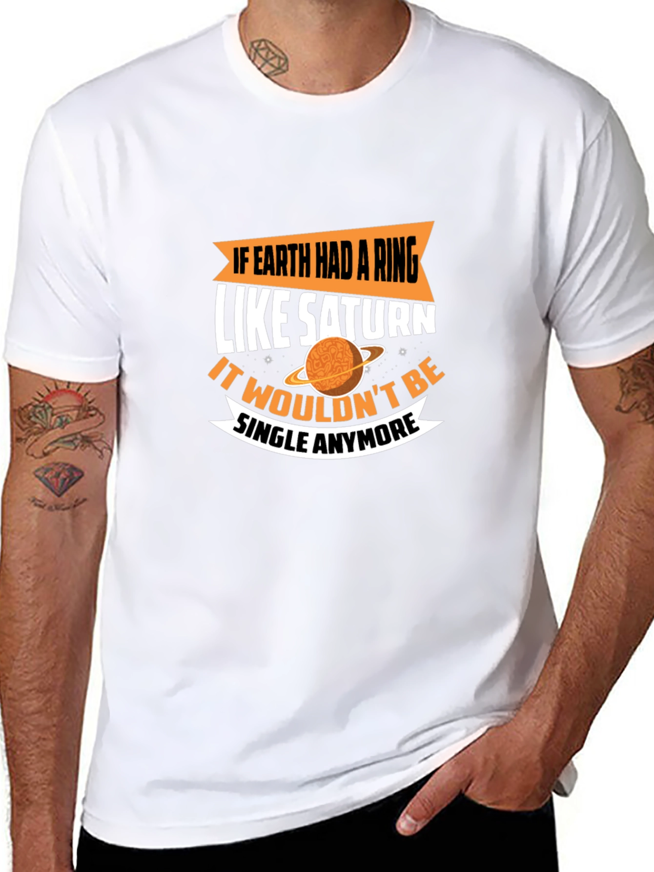Earth Saturn Ring Graphic T-Shirt