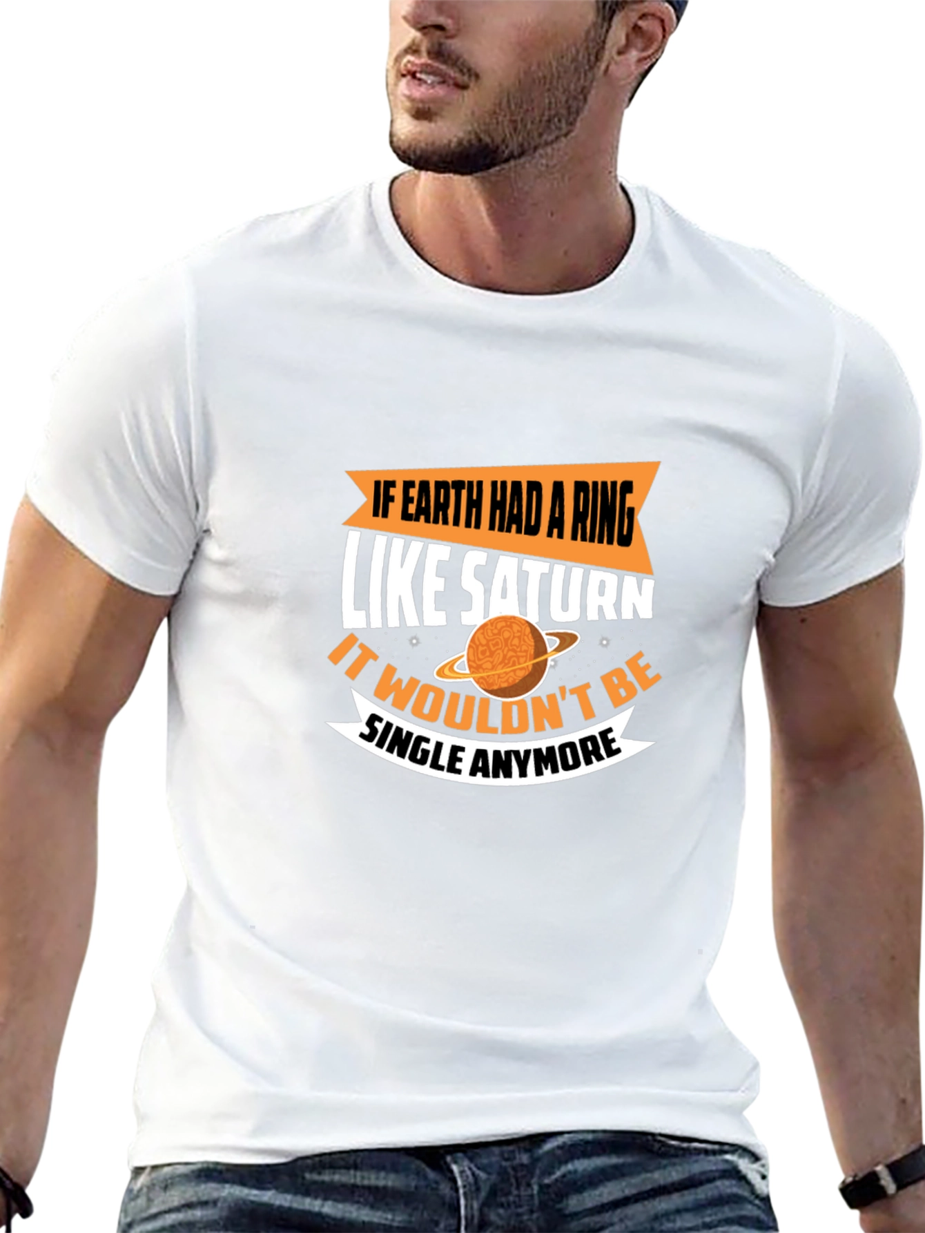 Earth Saturn Ring Graphic T-Shirt