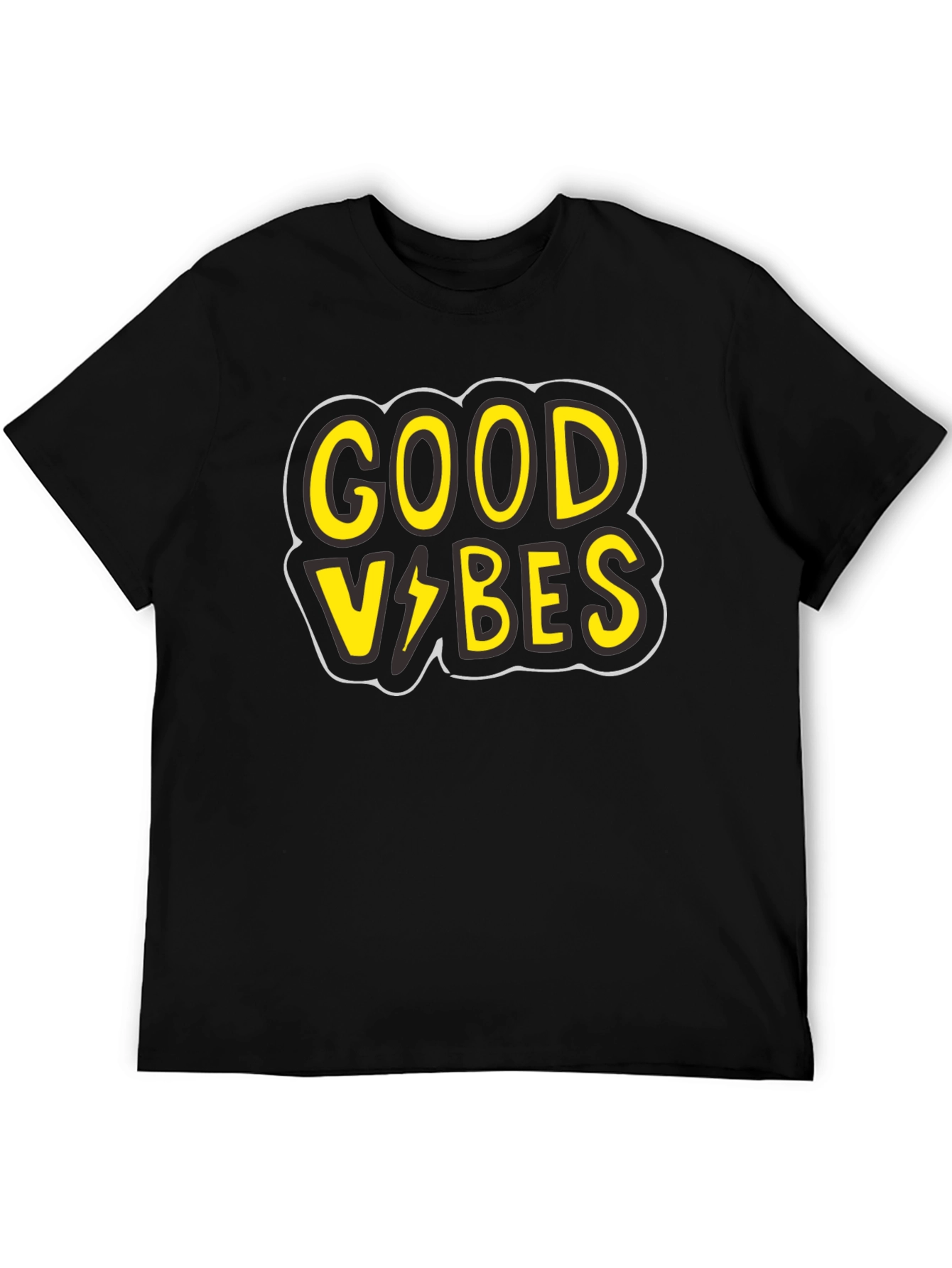 Good Vibes Graphic Tee - Black Cotton T-Shirt