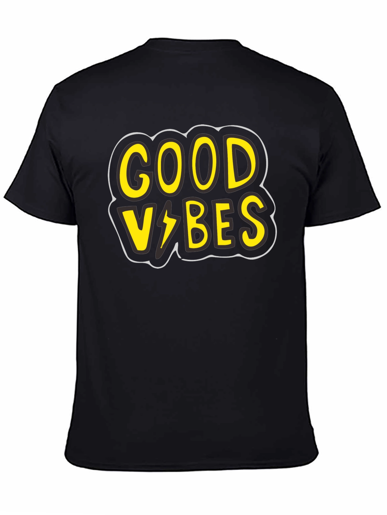 Good Vibes Graphic Tee - Black Cotton T-Shirt