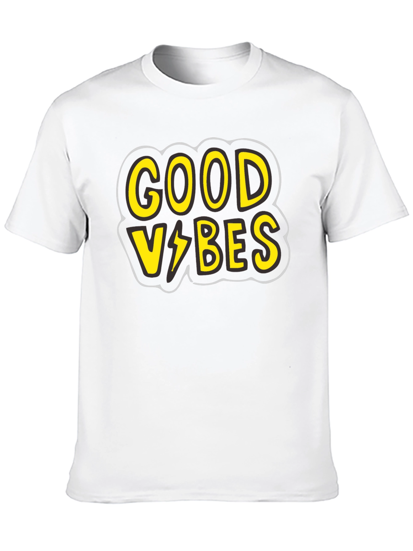 Good Vibes Graphic Tee - Black Cotton T-Shirt