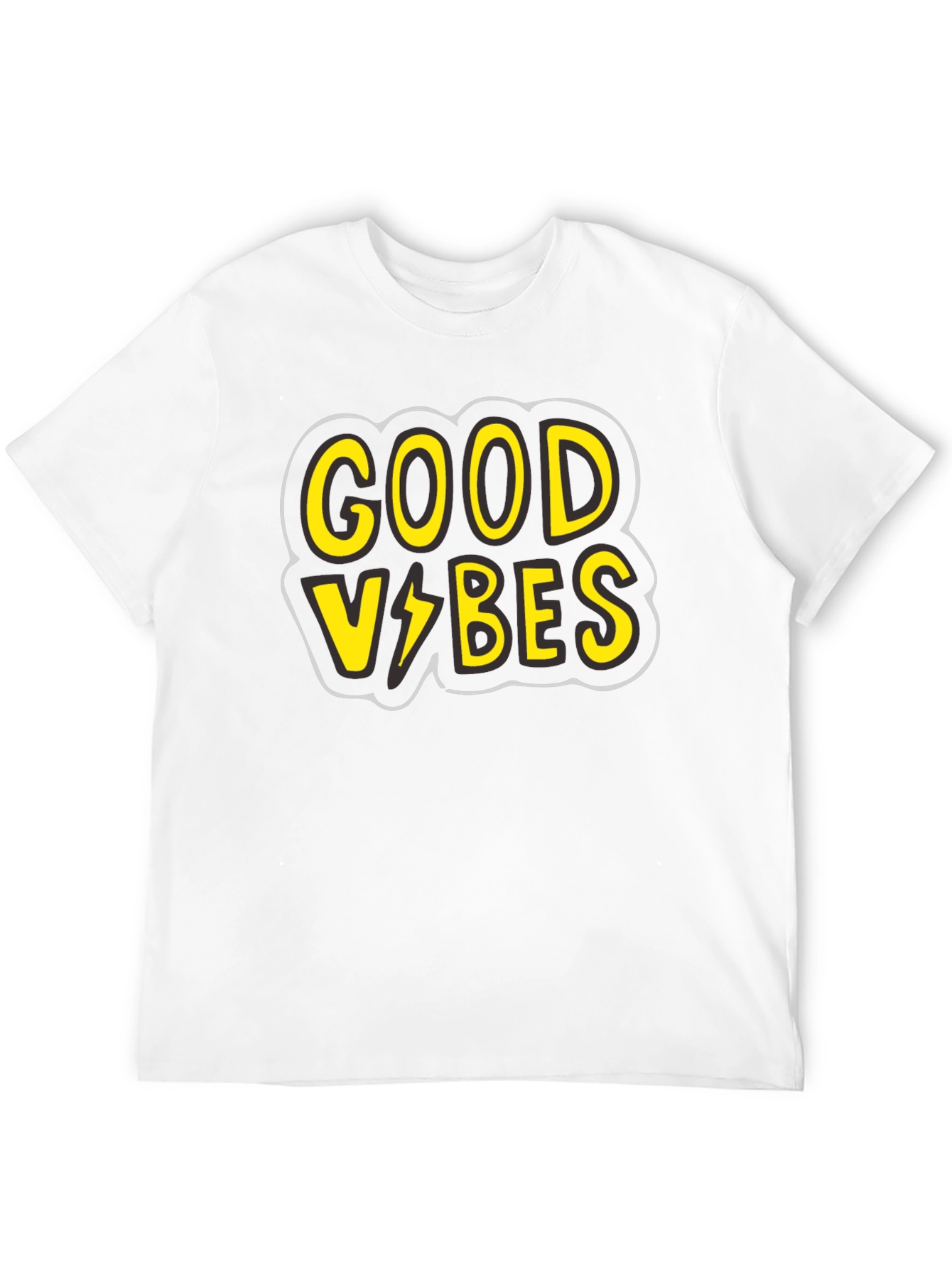 Good Vibes Graphic Tee - Black Cotton T-Shirt