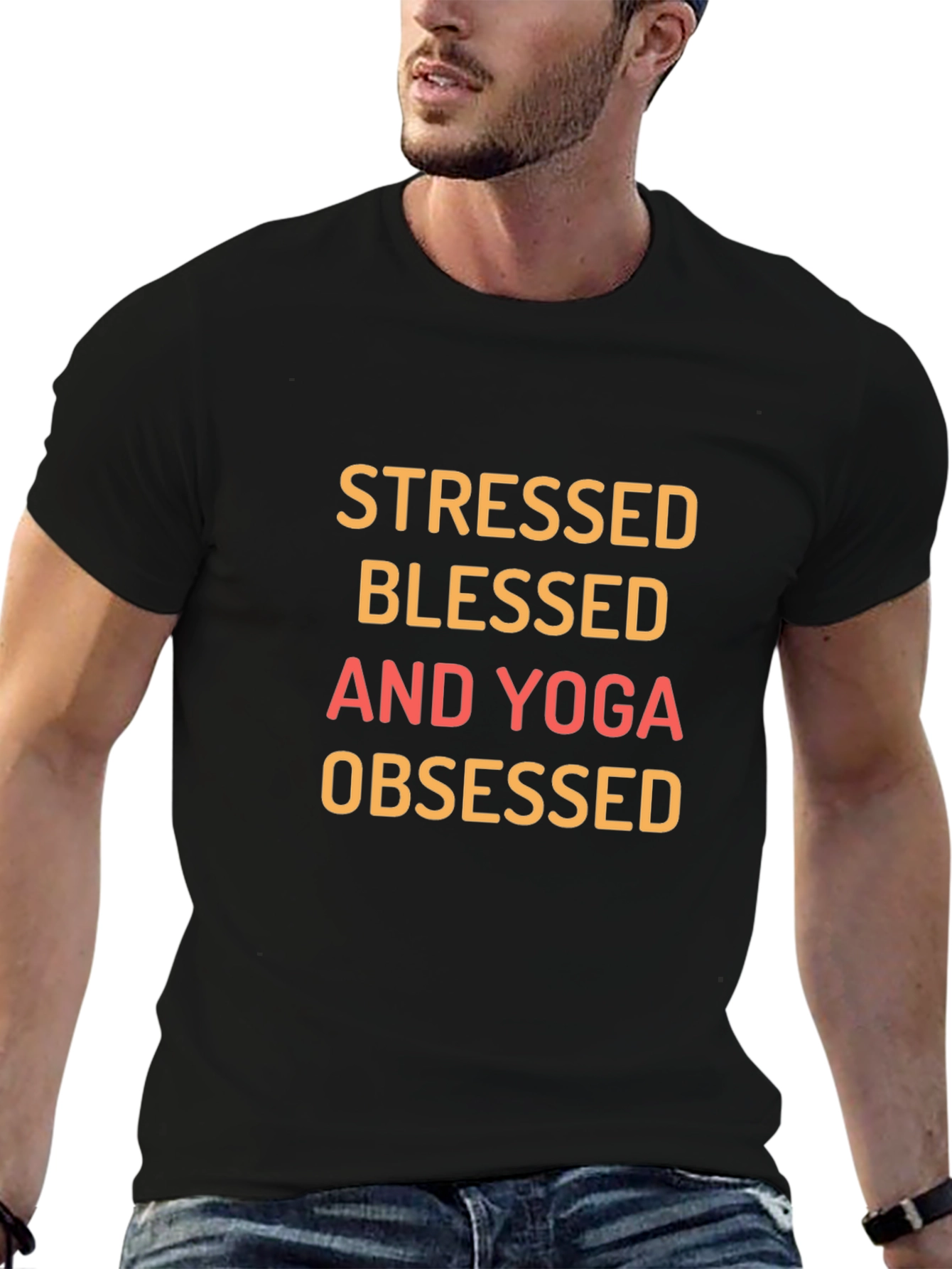 Stressed Blessed Yoga Obsessed Graphic Tee