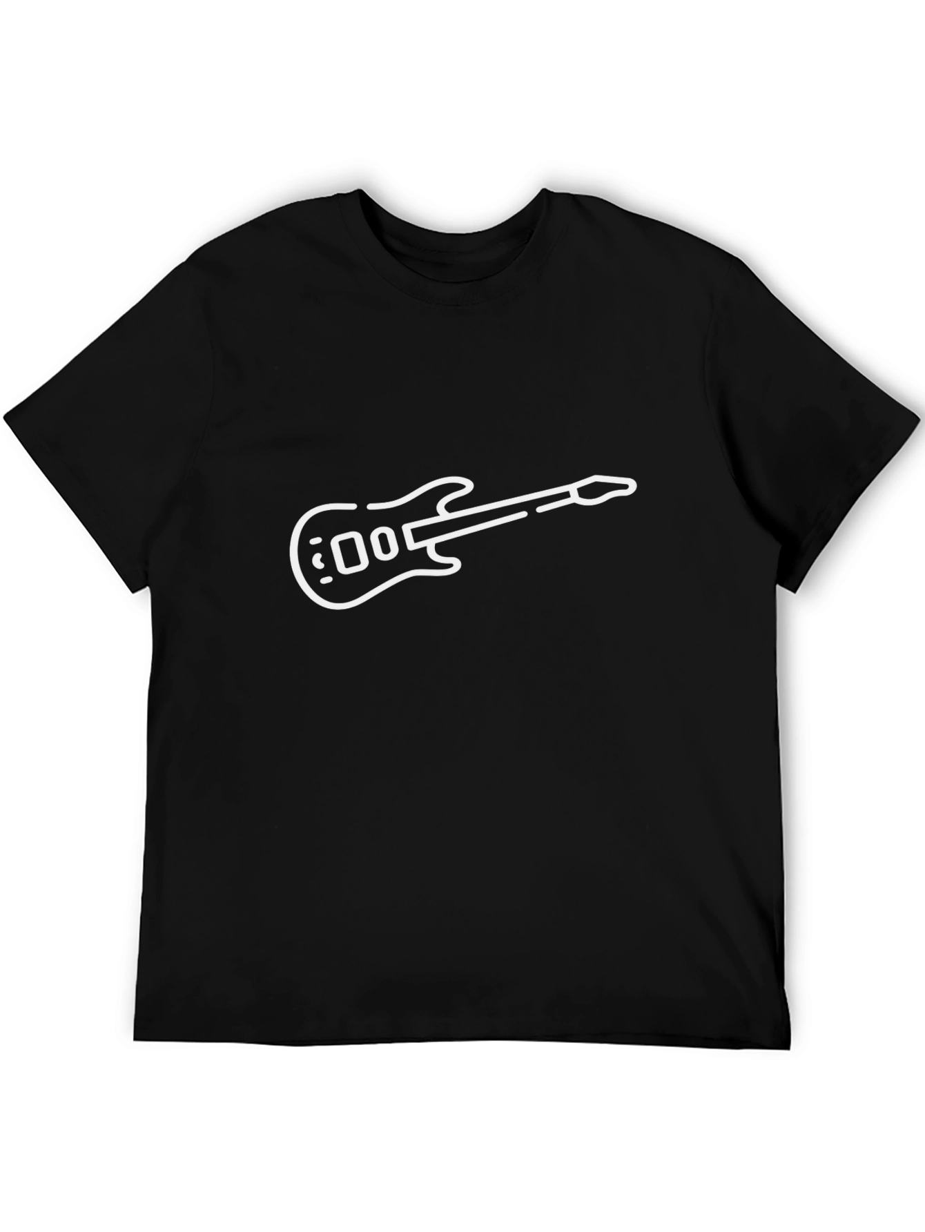 Electric Guitar Graphic Tee - Black Cotton Blend