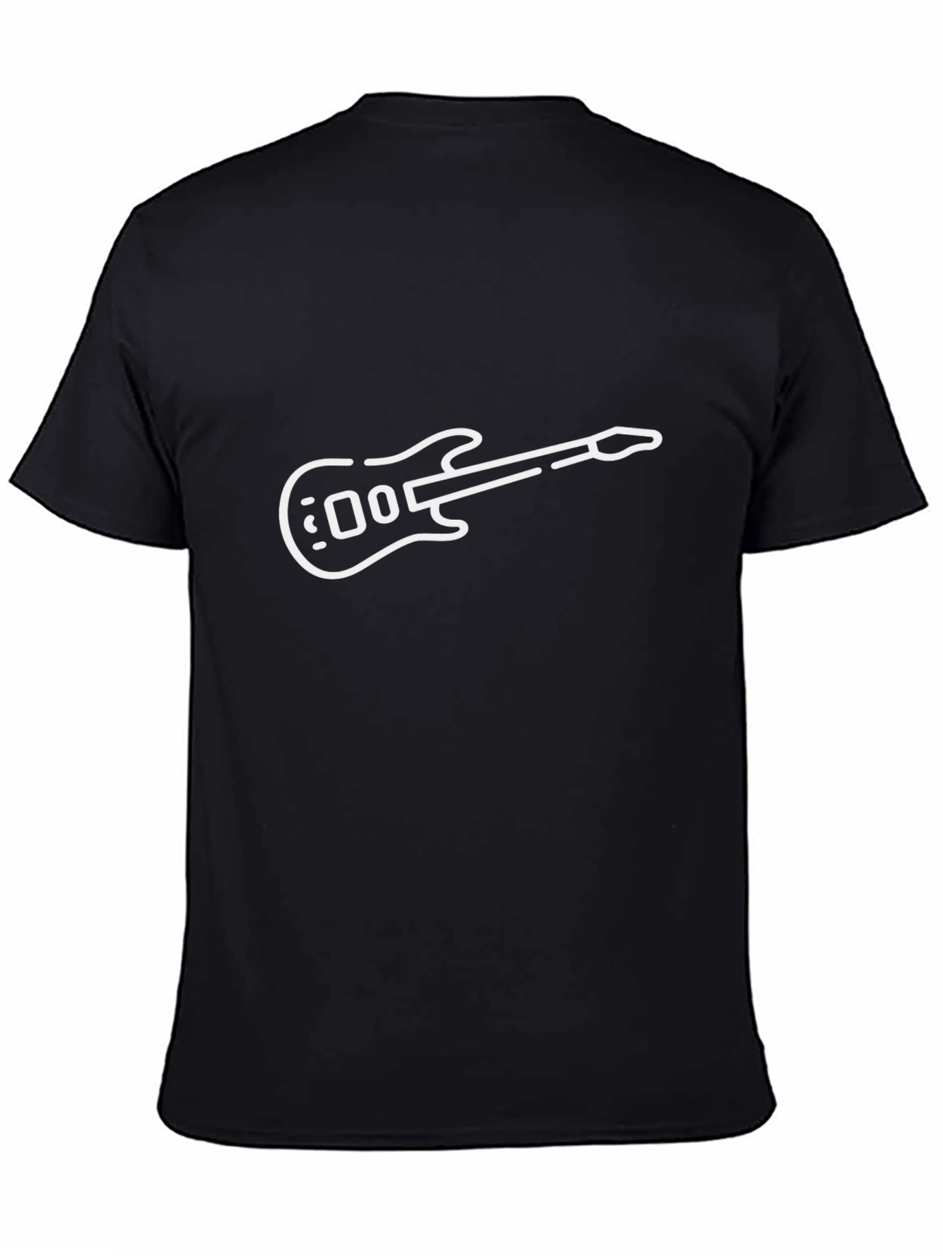 Electric Guitar Graphic Tee - Black Cotton Blend