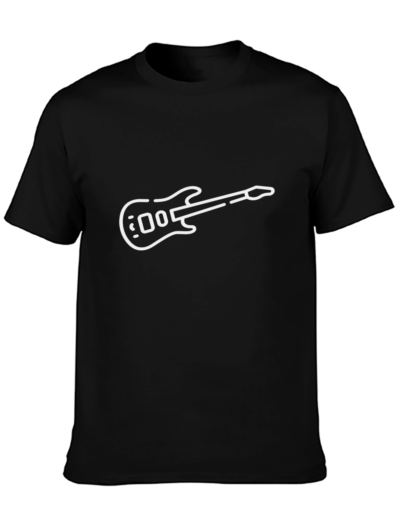 Electric Guitar Graphic Tee - Black Cotton Blend