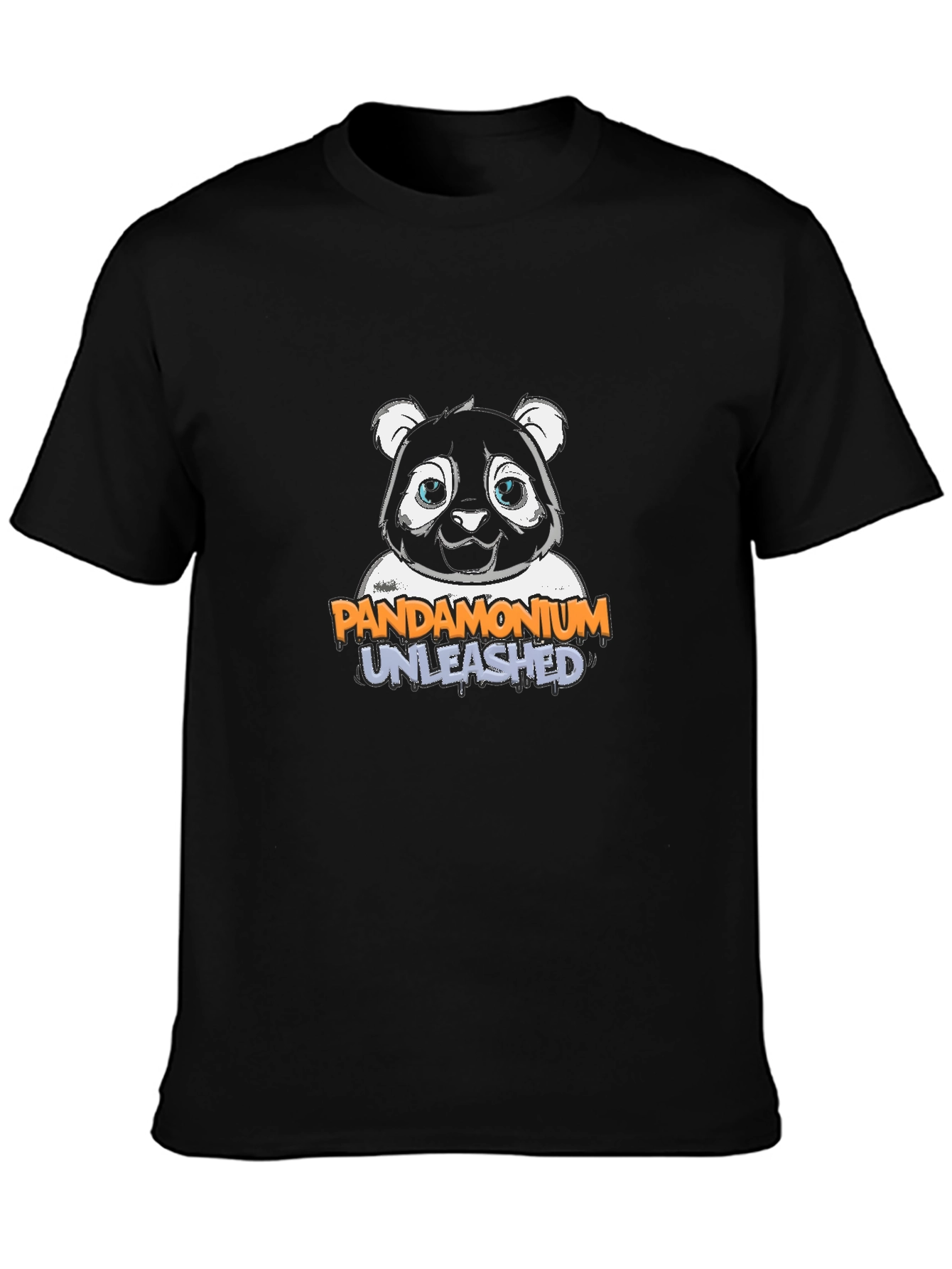 Pandamonium Unleashed Graphic Tee - Black Cotton Blend