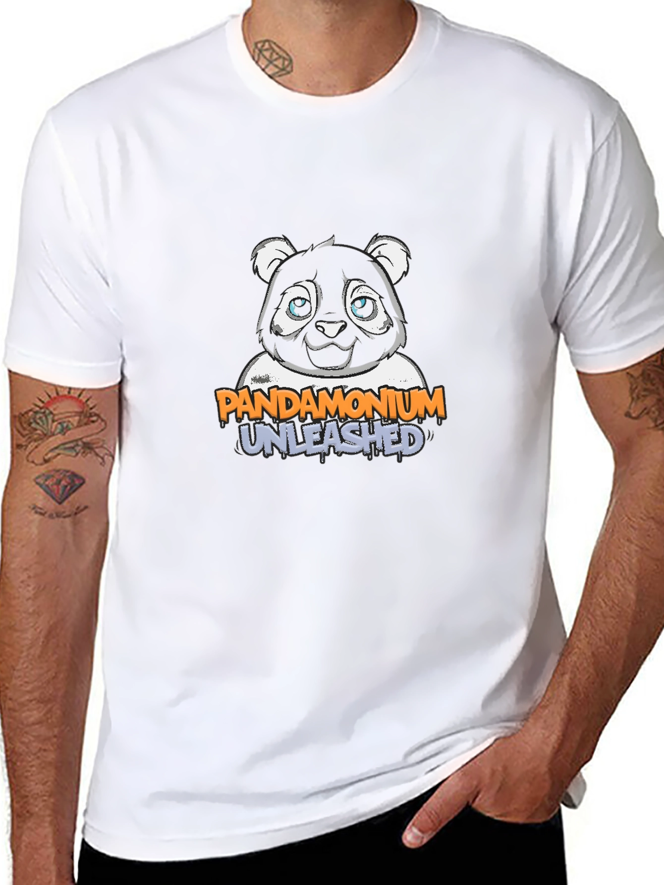 Pandamonium Unleashed Graphic Tee - Black Cotton Blend