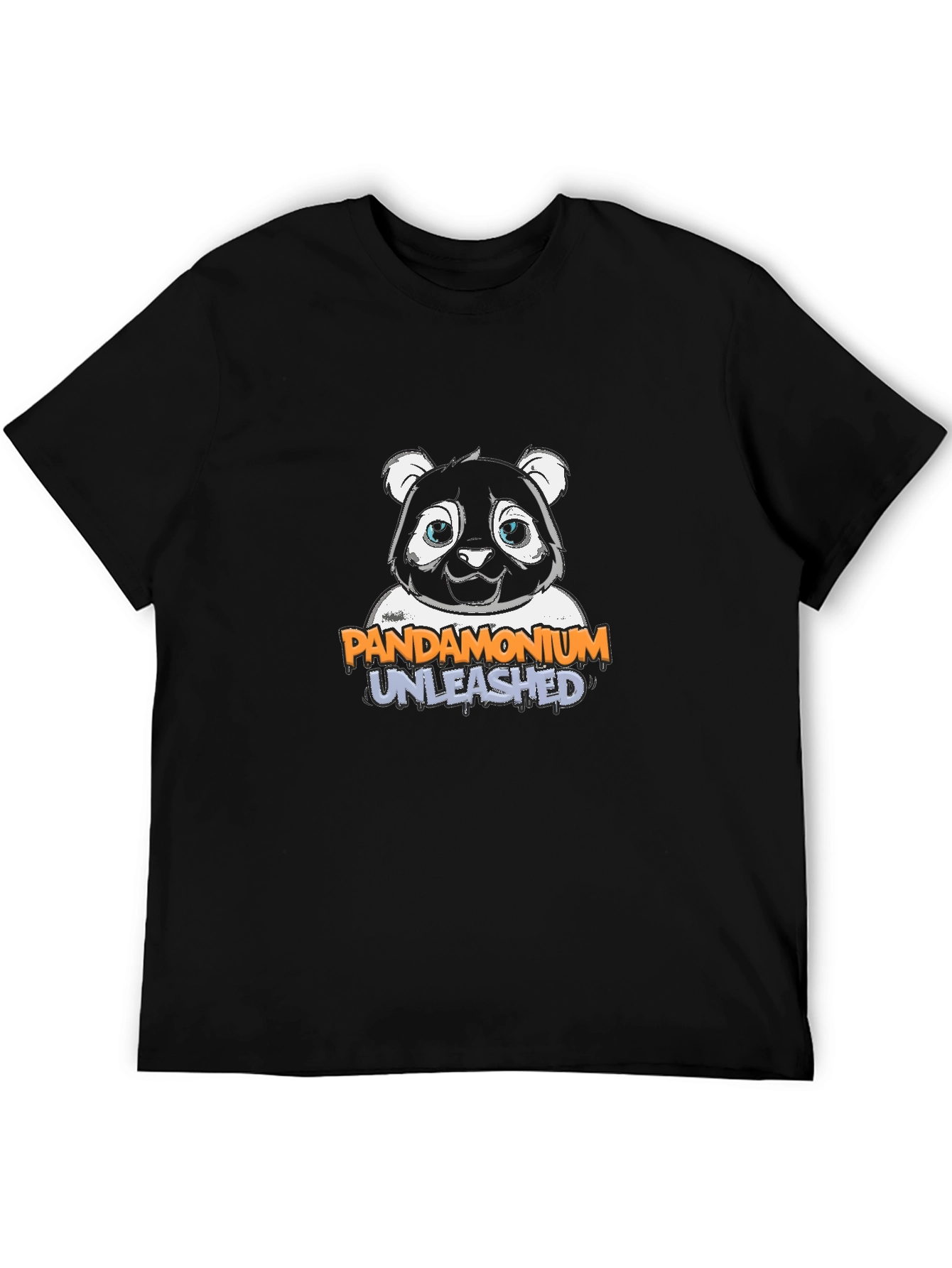 Pandamonium Unleashed Graphic Tee - Black Cotton Blend