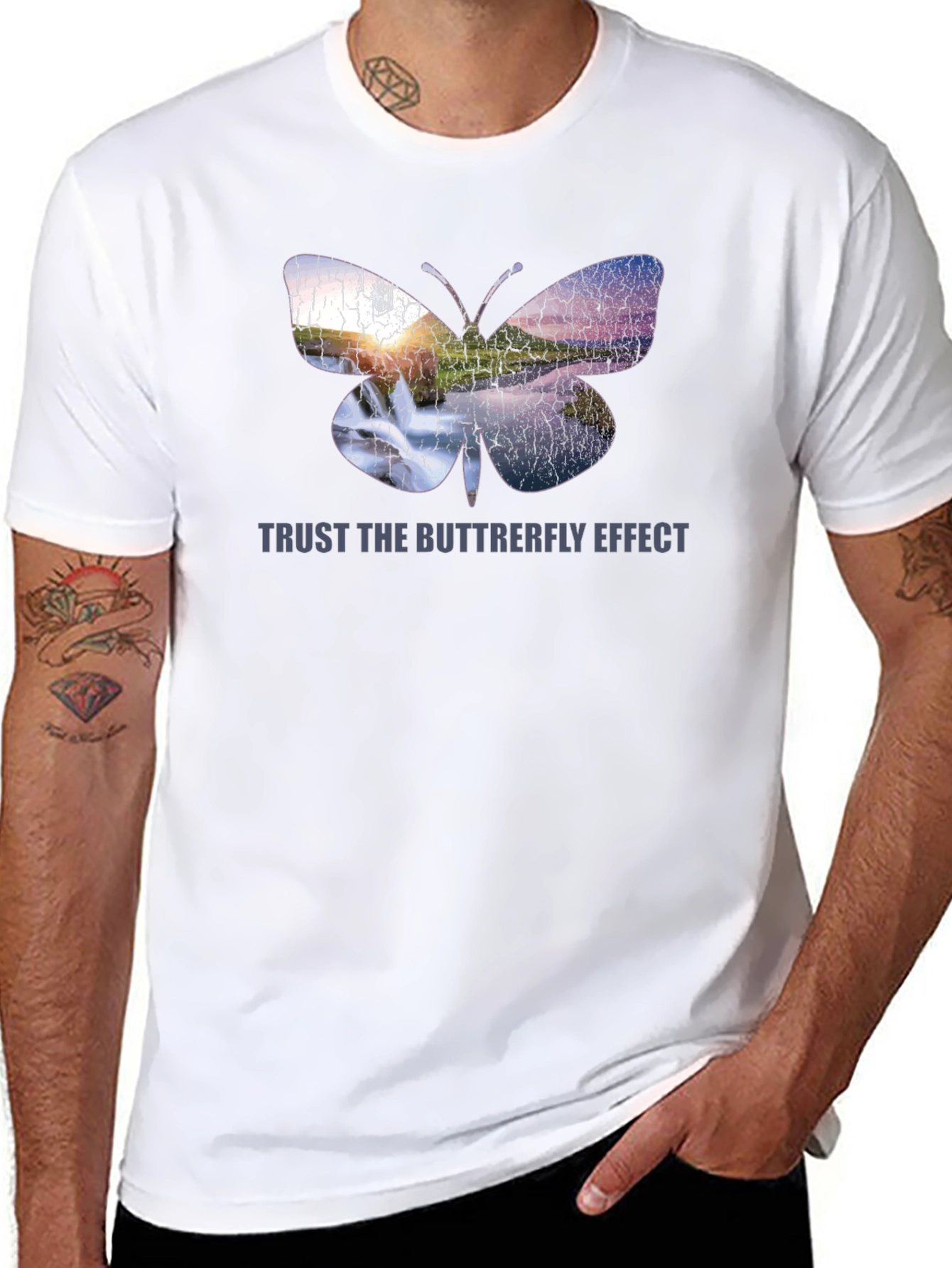 Butterfly Effect Graphic Black T-Shirt