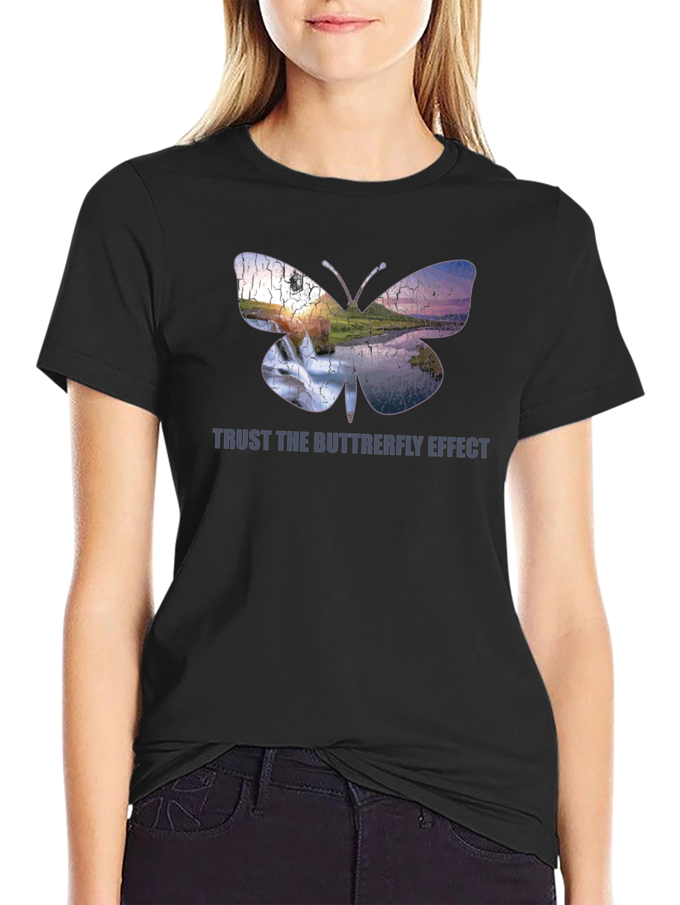 Butterfly Effect Graphic Black T-Shirt