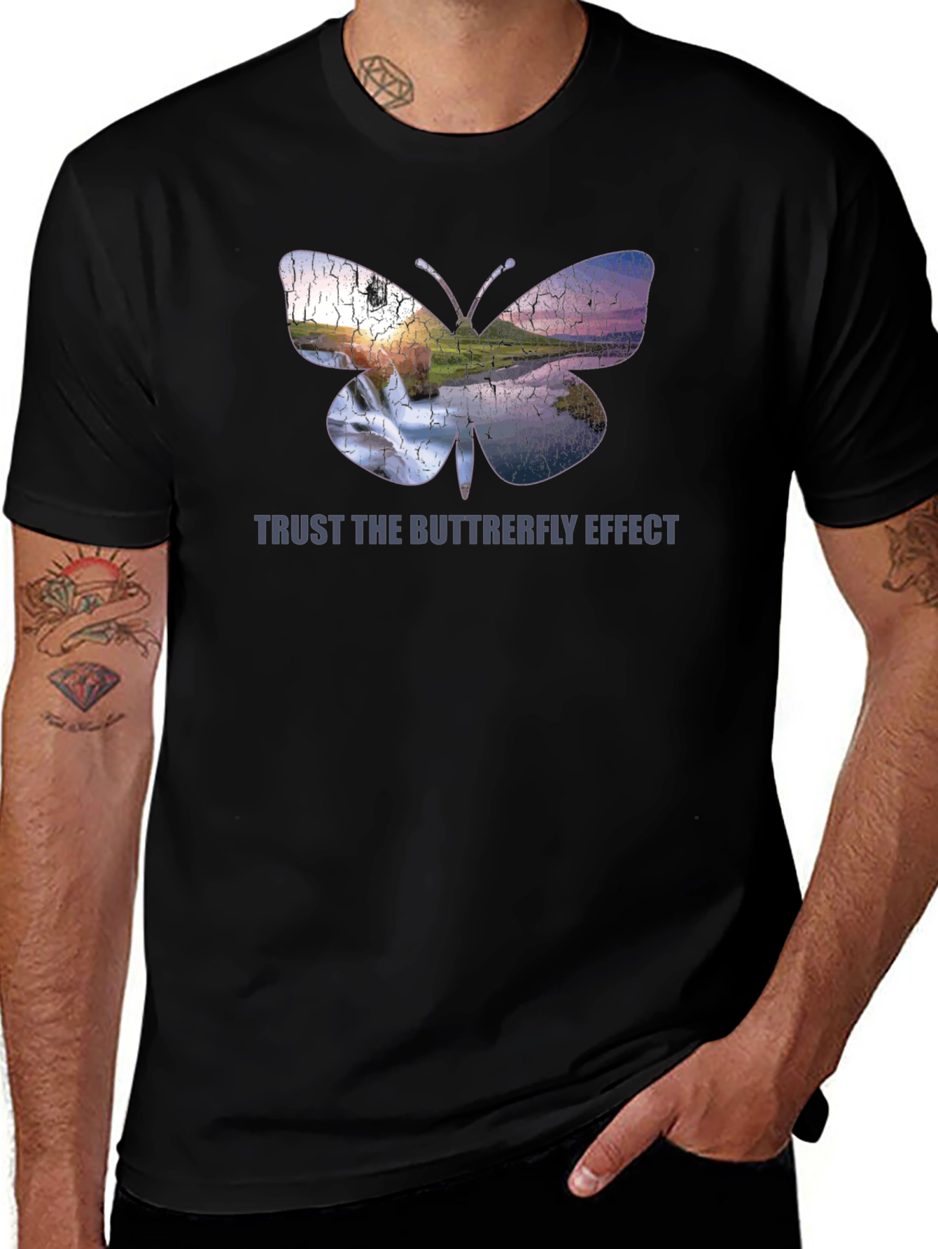 Butterfly Effect Graphic Black T-Shirt