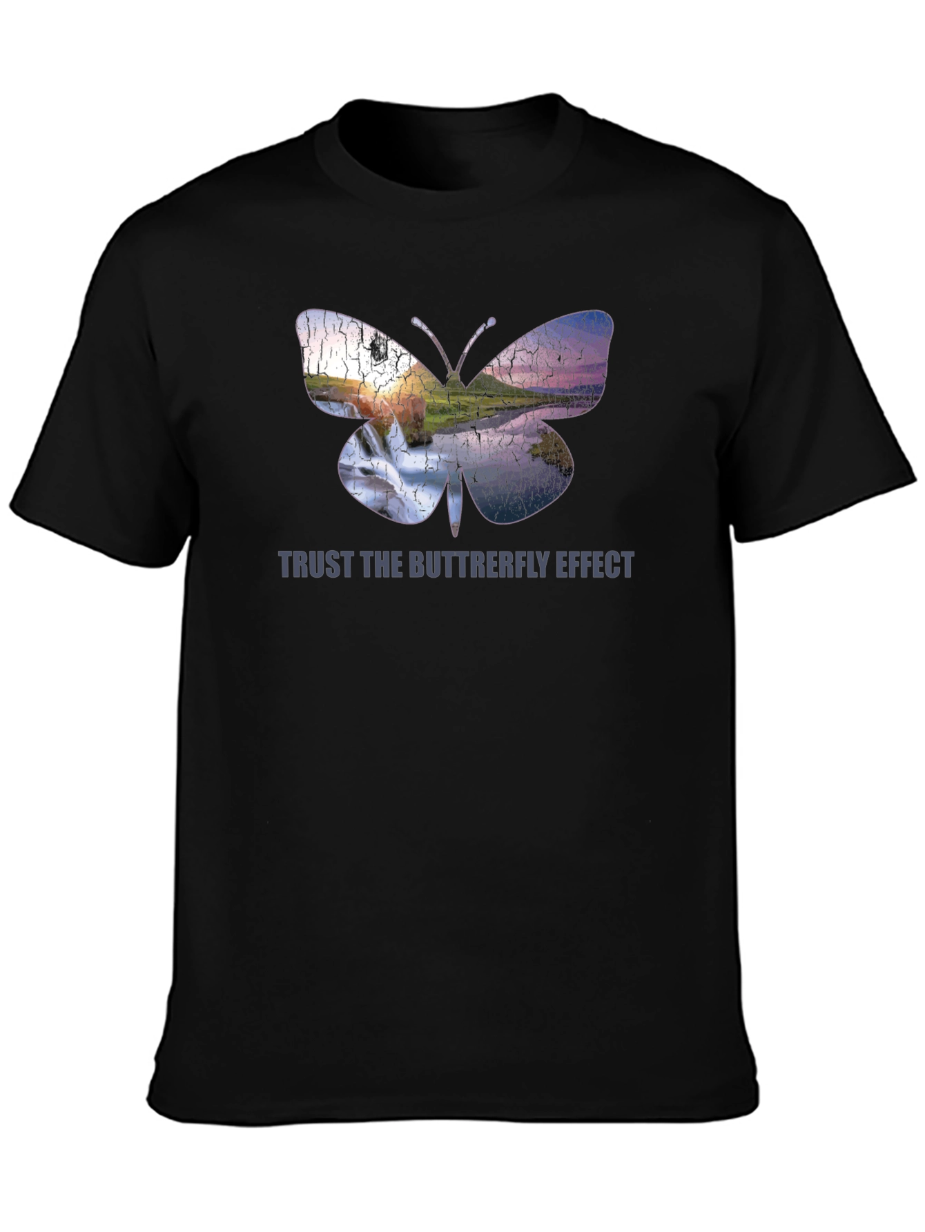 Butterfly Effect Graphic Black T-Shirt