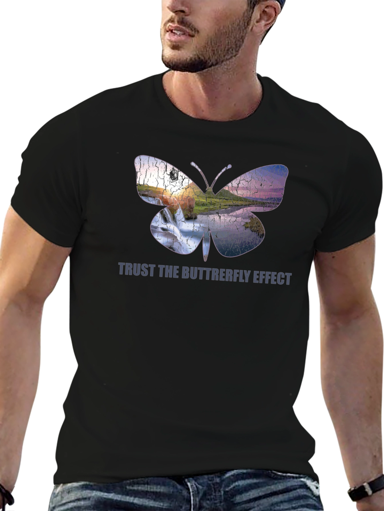 Butterfly Effect Graphic Black T-Shirt