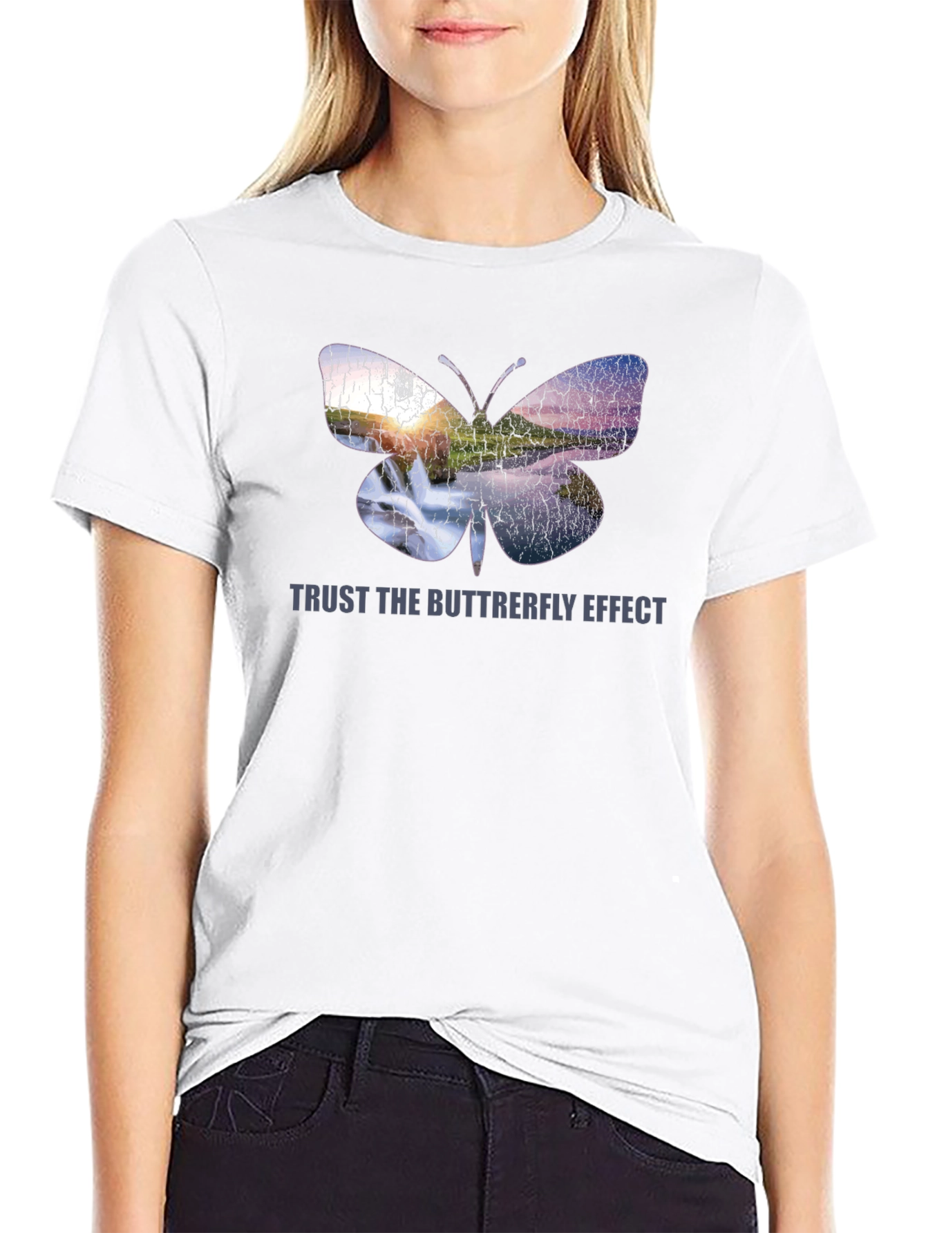 Butterfly Effect Graphic Black T-Shirt