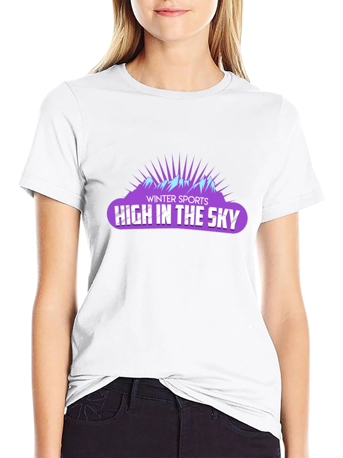 Winter Sports High in the Sky Black T-Shirt