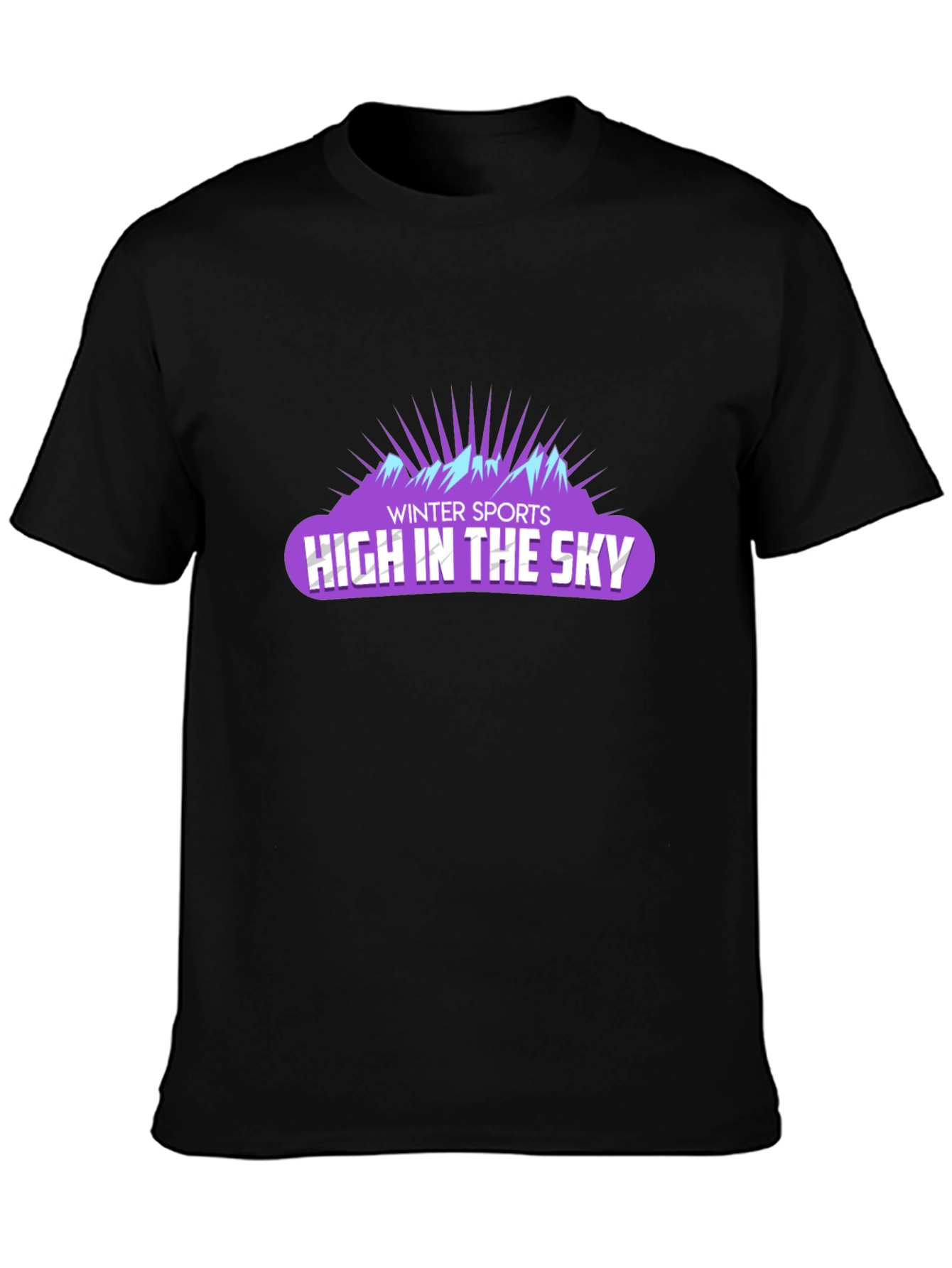 Winter Sports High in the Sky Black T-Shirt