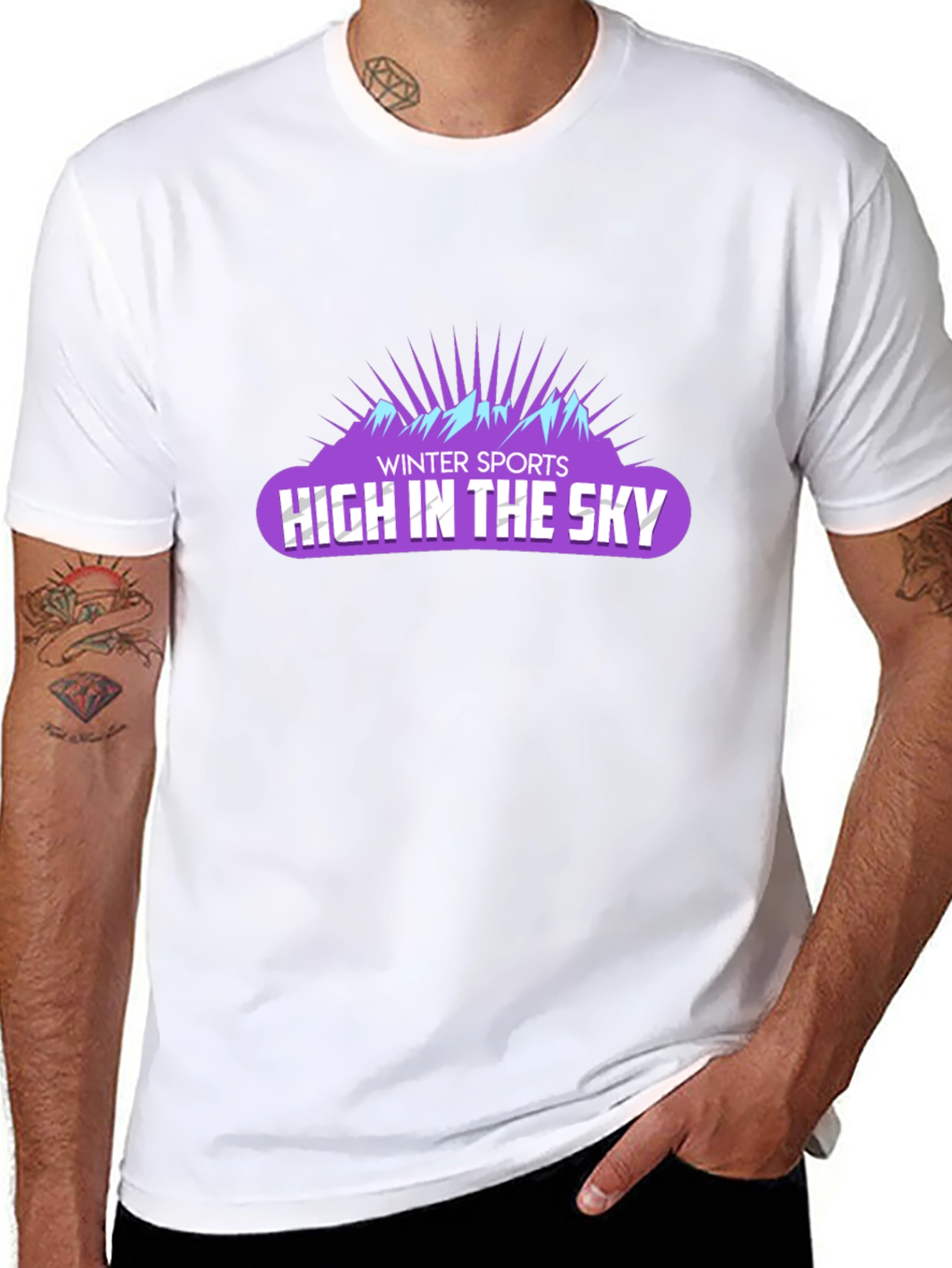 Winter Sports High in the Sky Black T-Shirt