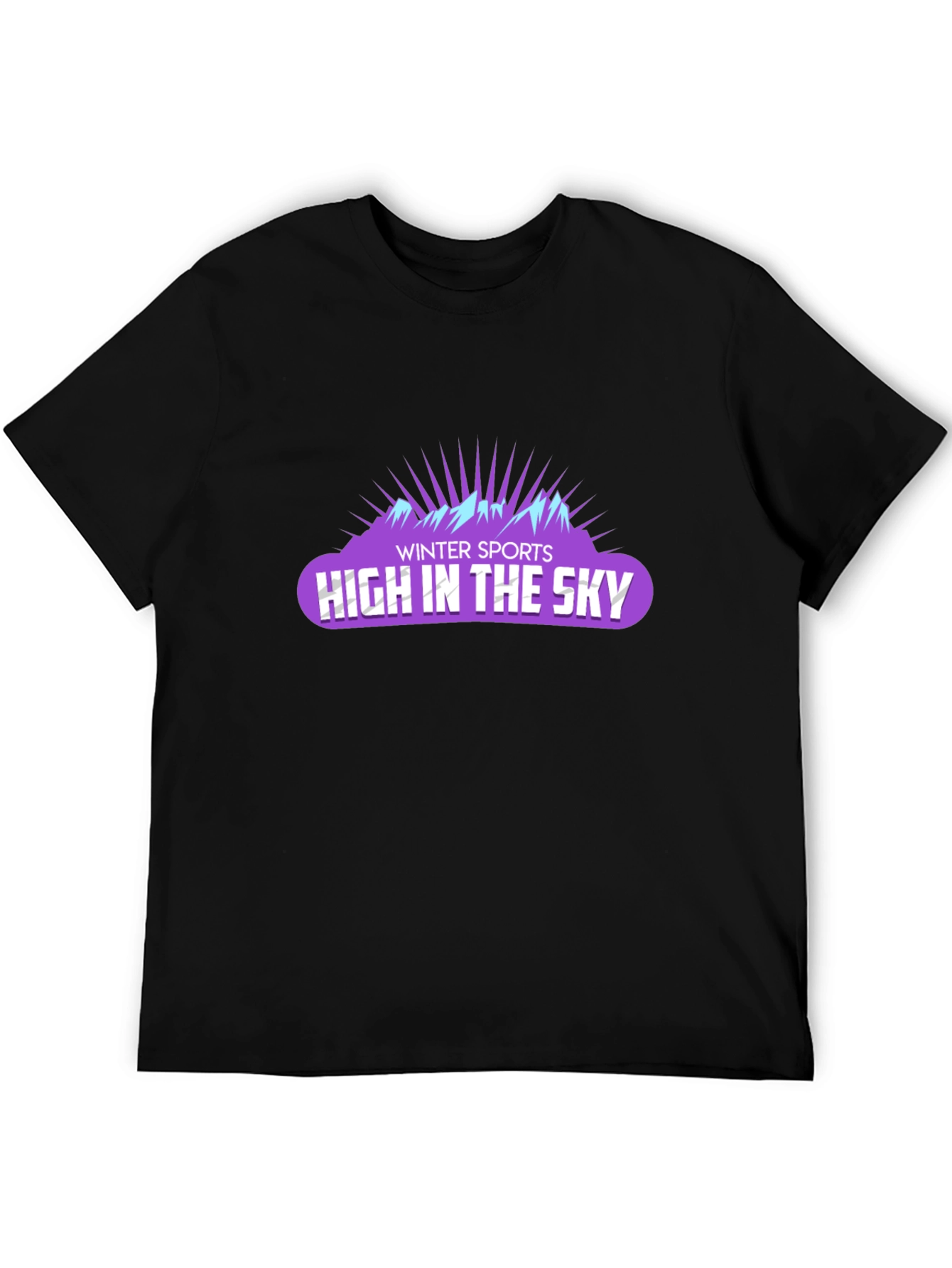 Winter Sports High in the Sky Black T-Shirt
