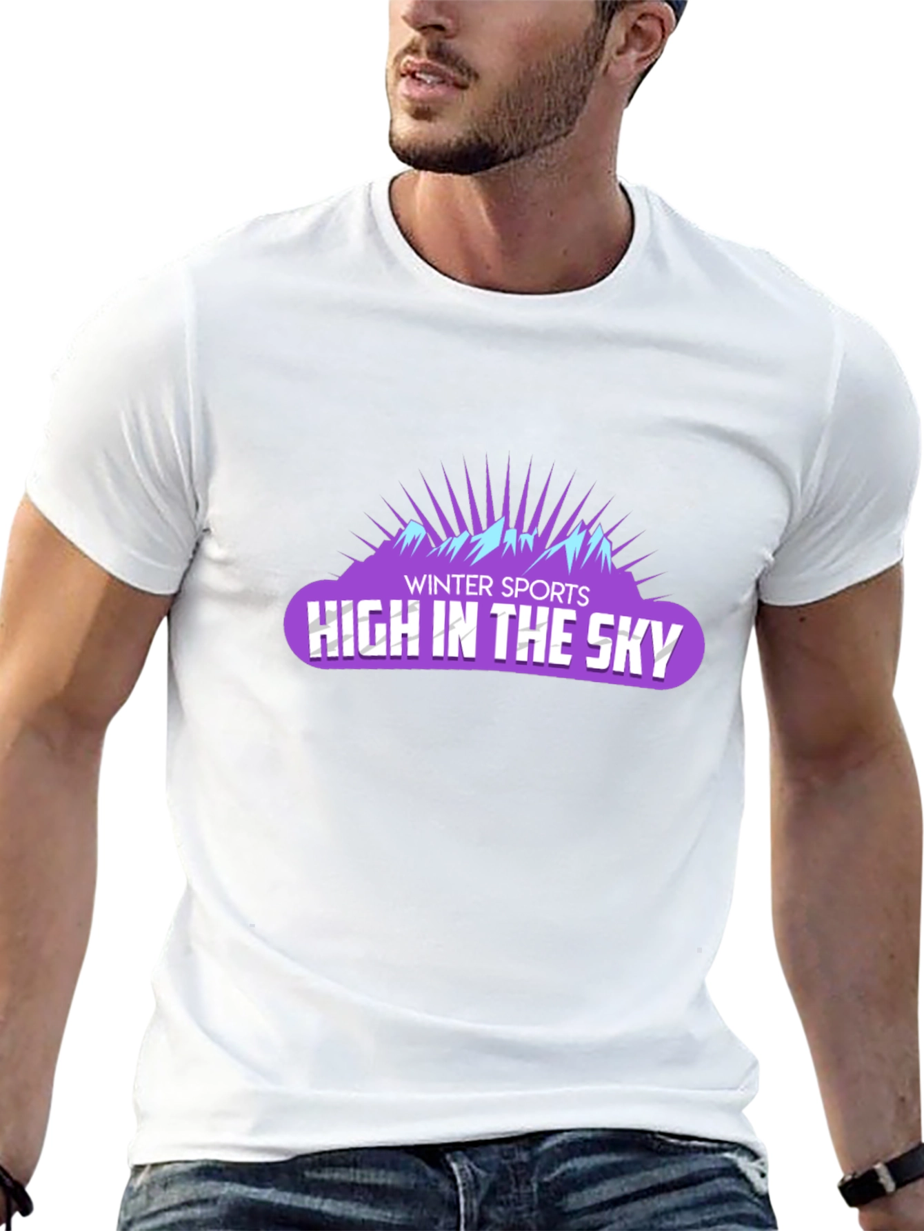 Winter Sports High in the Sky Black T-Shirt