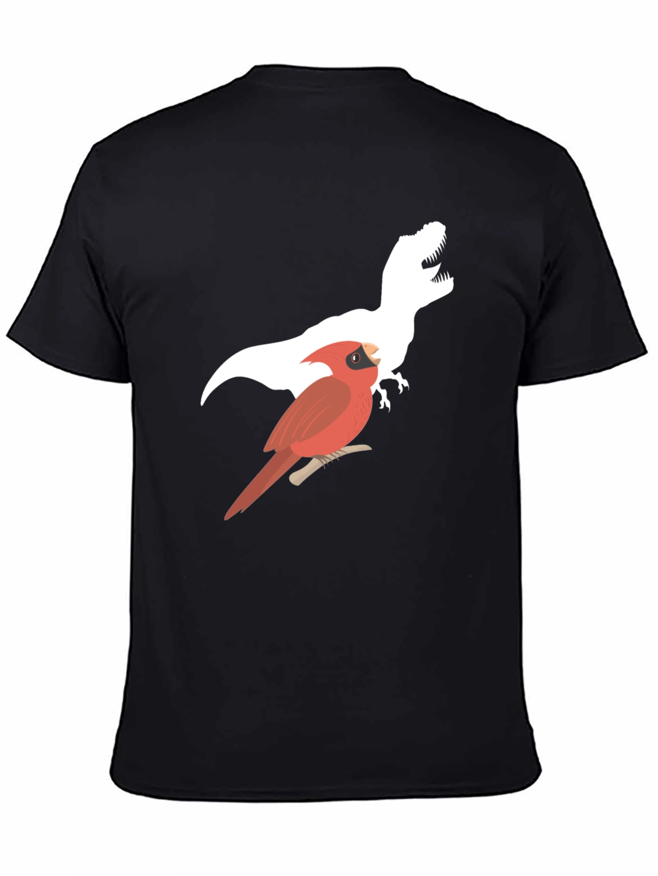 Cardinal & T-Rex Graphic Print Black T-Shirt