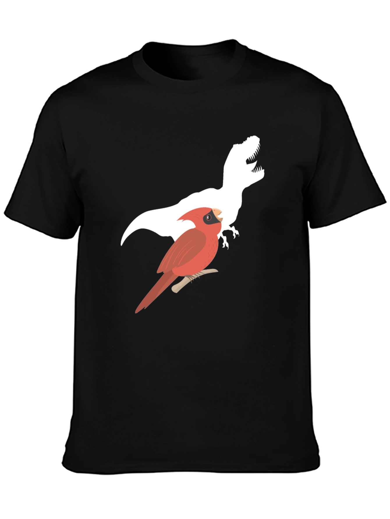 Cardinal & T-Rex Graphic Print Black T-Shirt