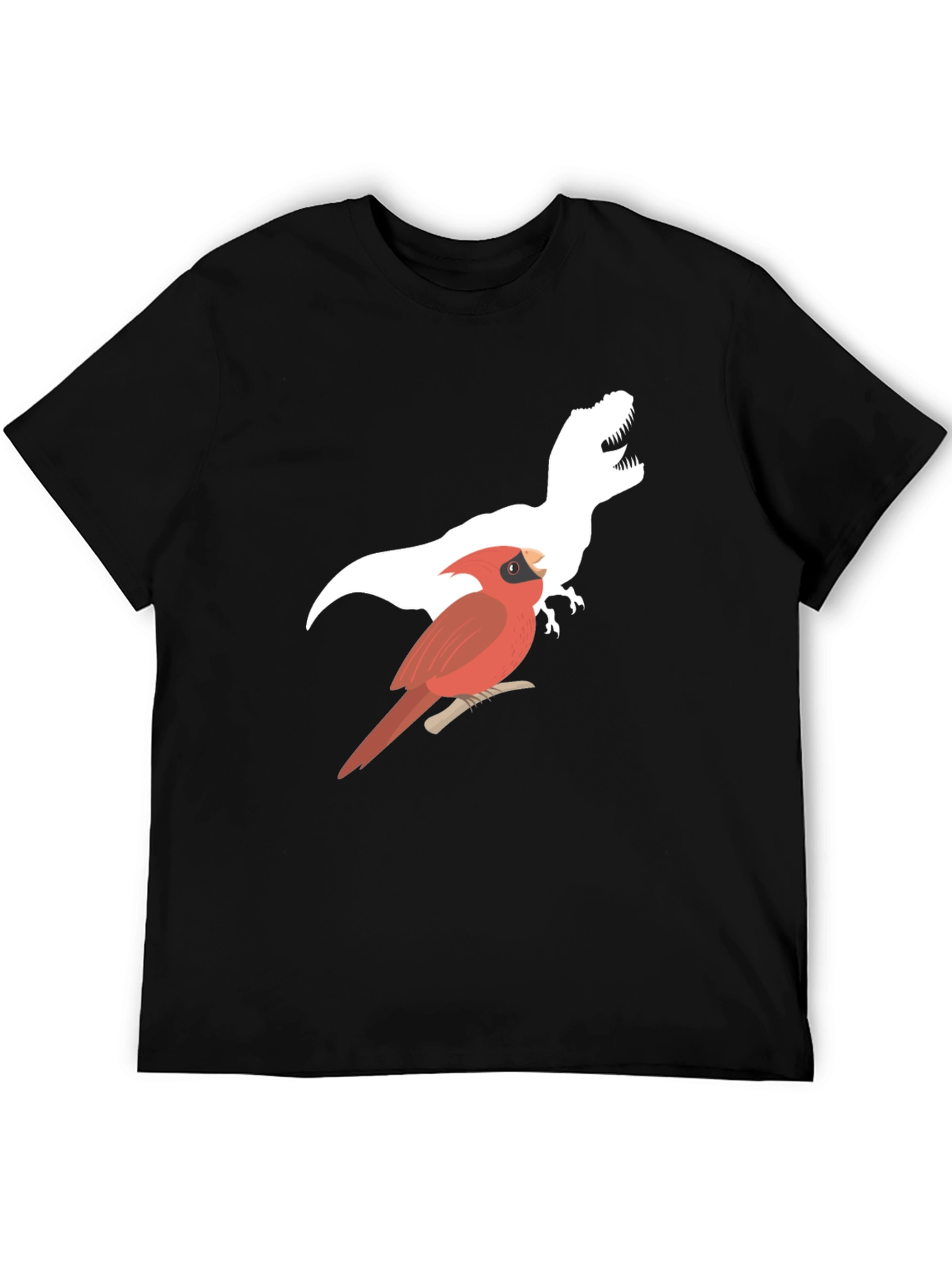 Cardinal & T-Rex Graphic Print Black T-Shirt
