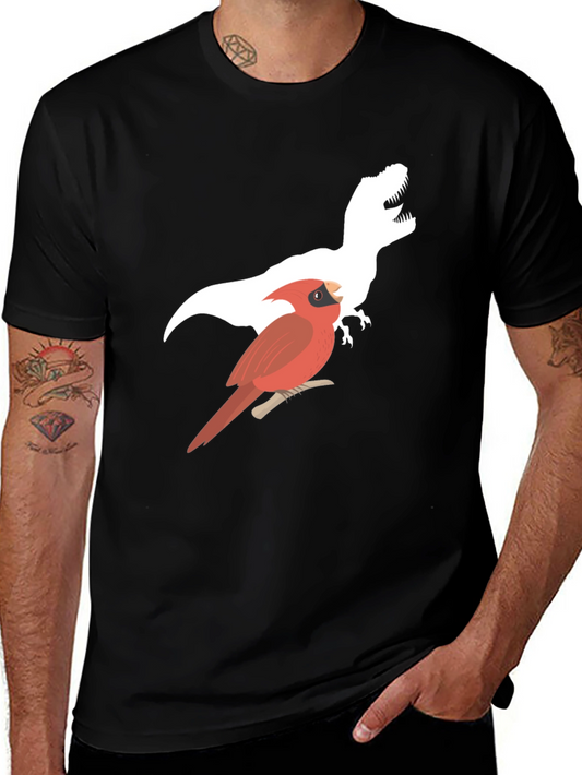Cardinal & T-Rex Graphic Print Black T-Shirt