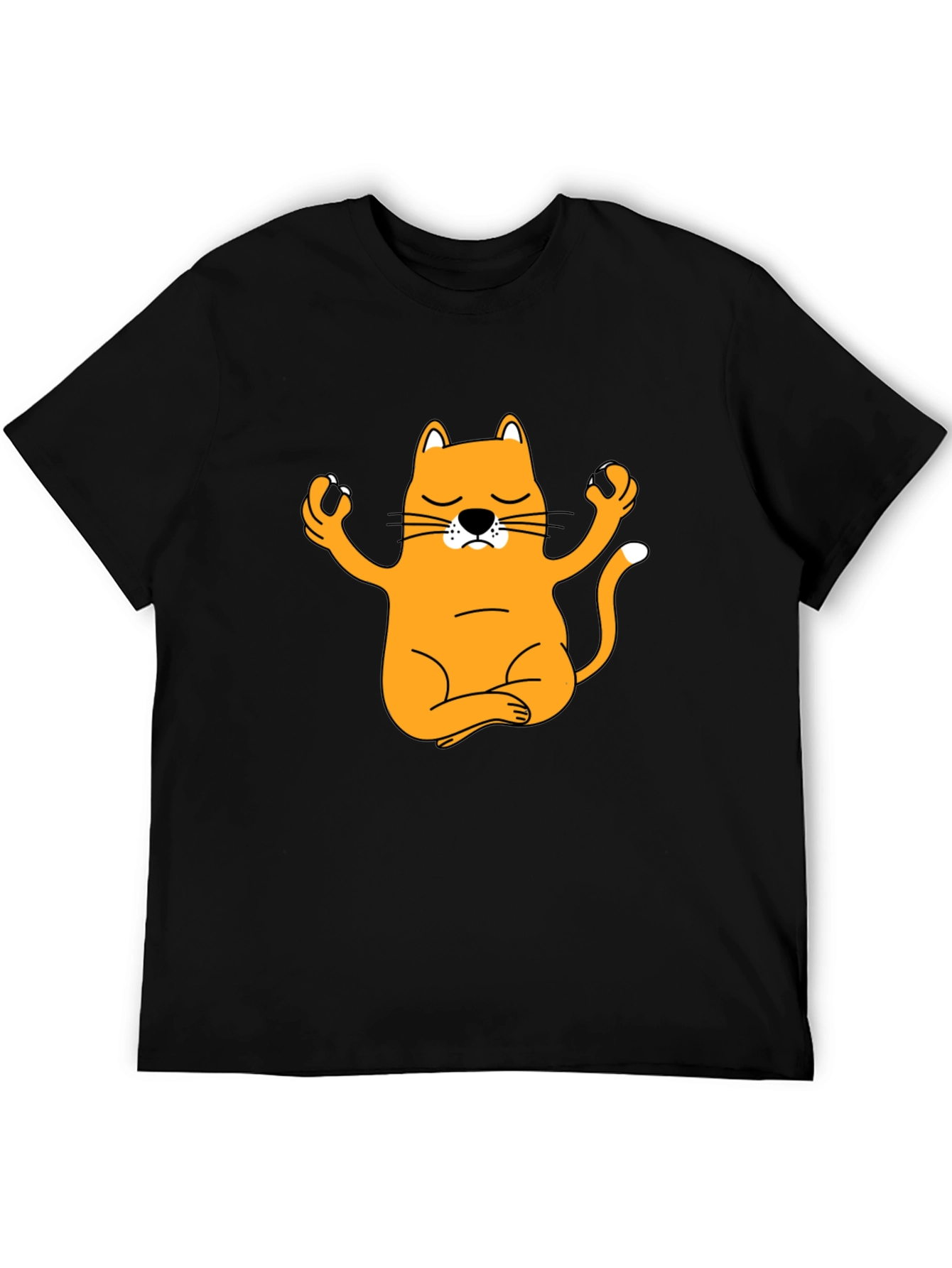 Meditating Cat Graphic T-Shirt