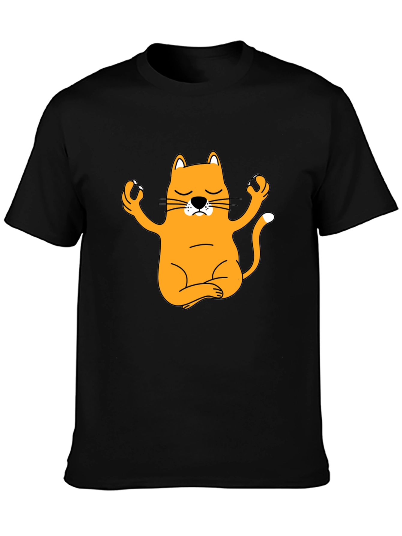 Meditating Cat Graphic T-Shirt