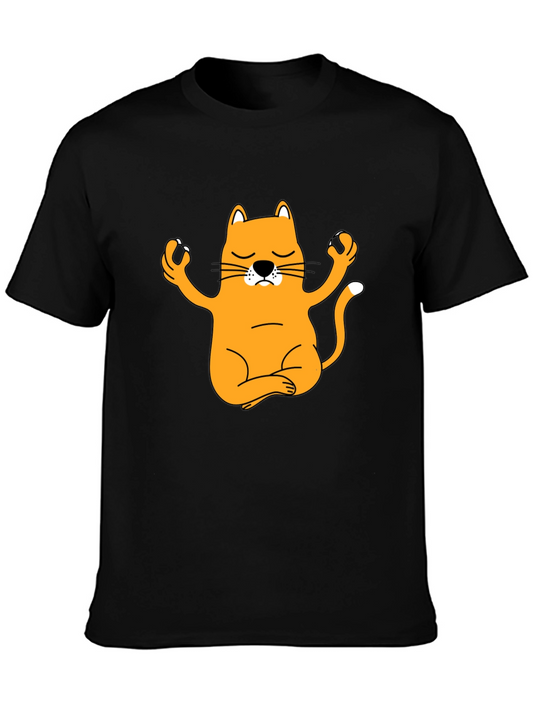 Meditating Cat Graphic T-Shirt