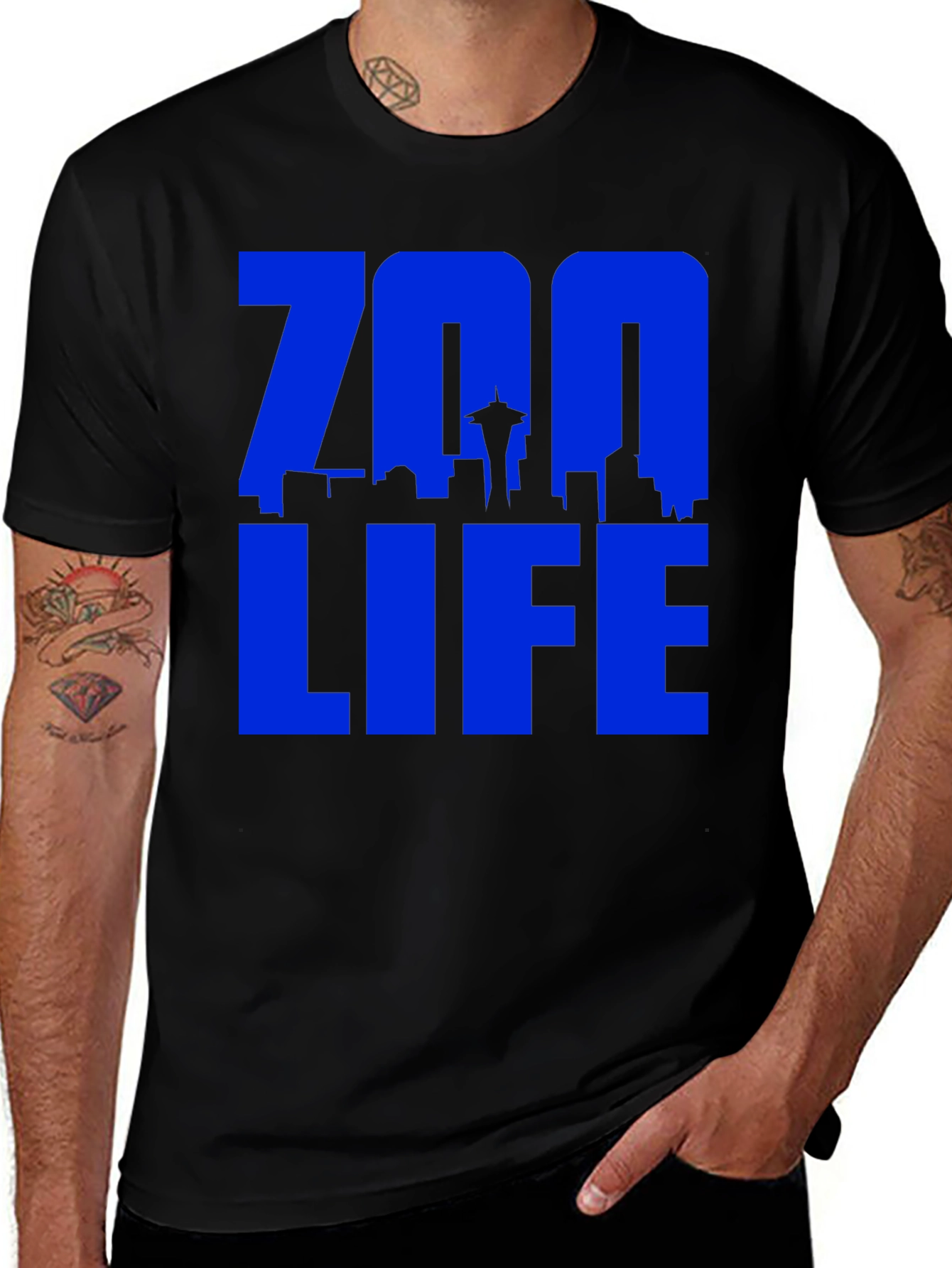 Zoo Life Seattle Skyline Graphic T-Shirt