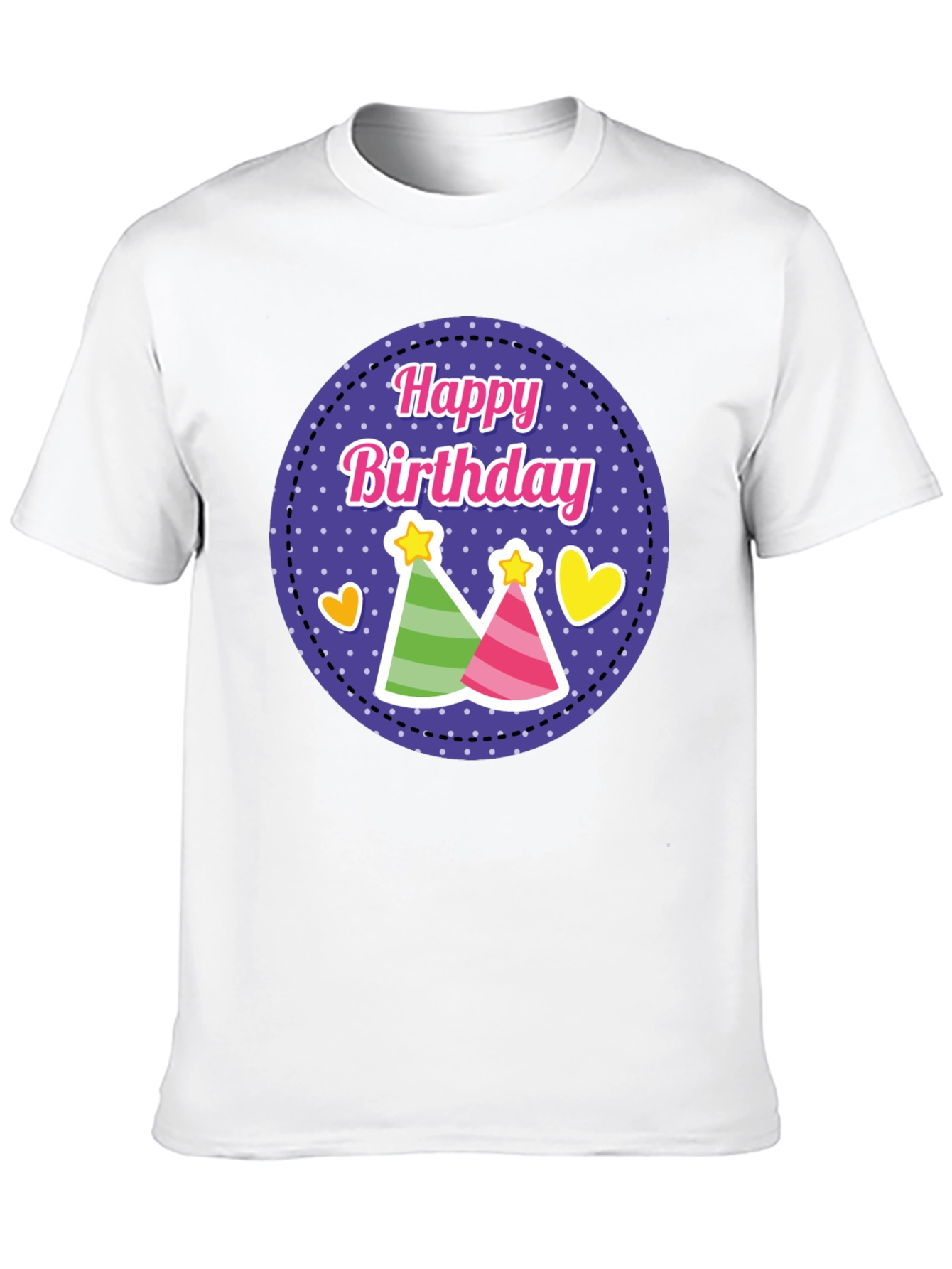 Happy Birthday T-Shirt Party Hats Celebration Tee