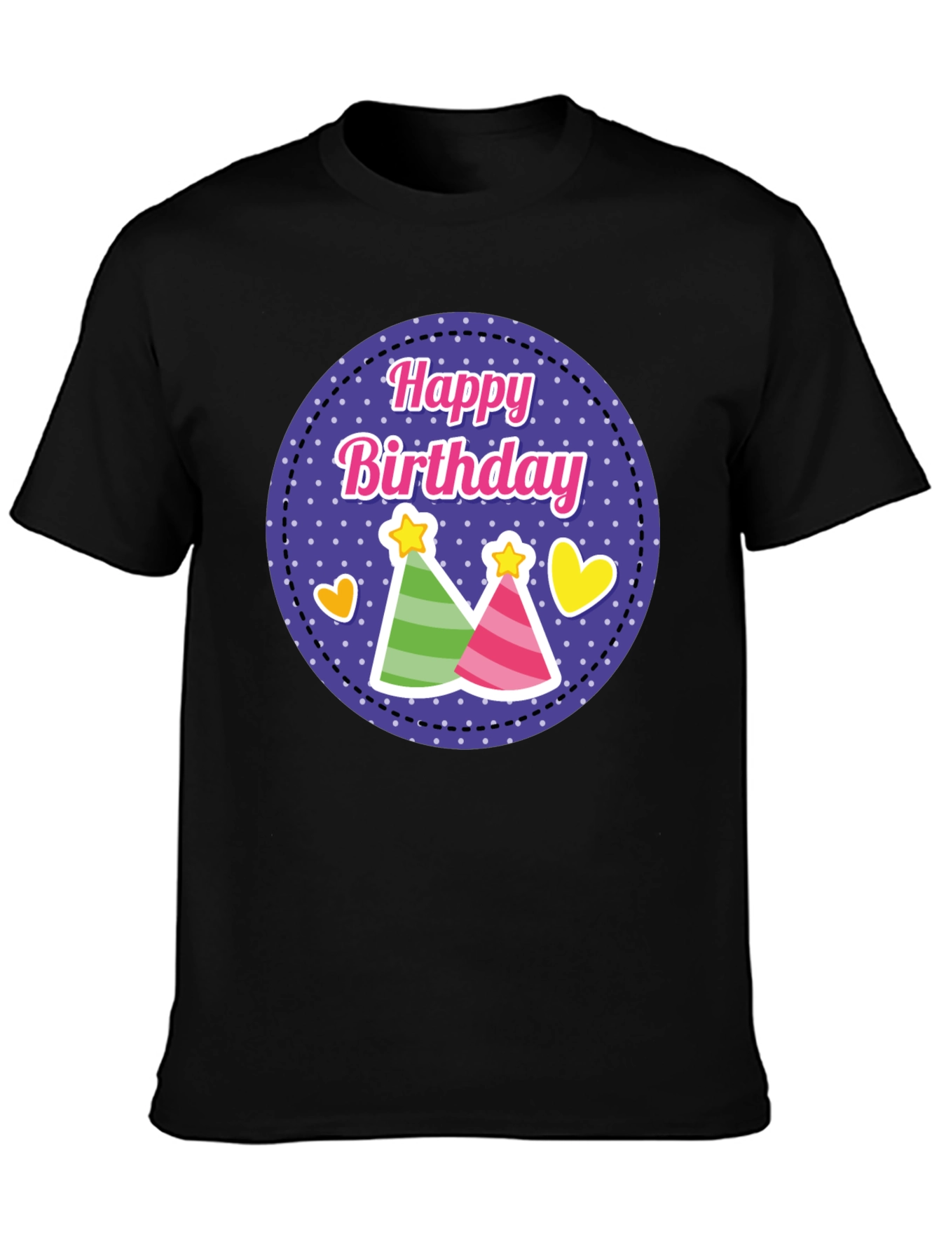 Happy Birthday T-Shirt Party Hats Celebration Tee