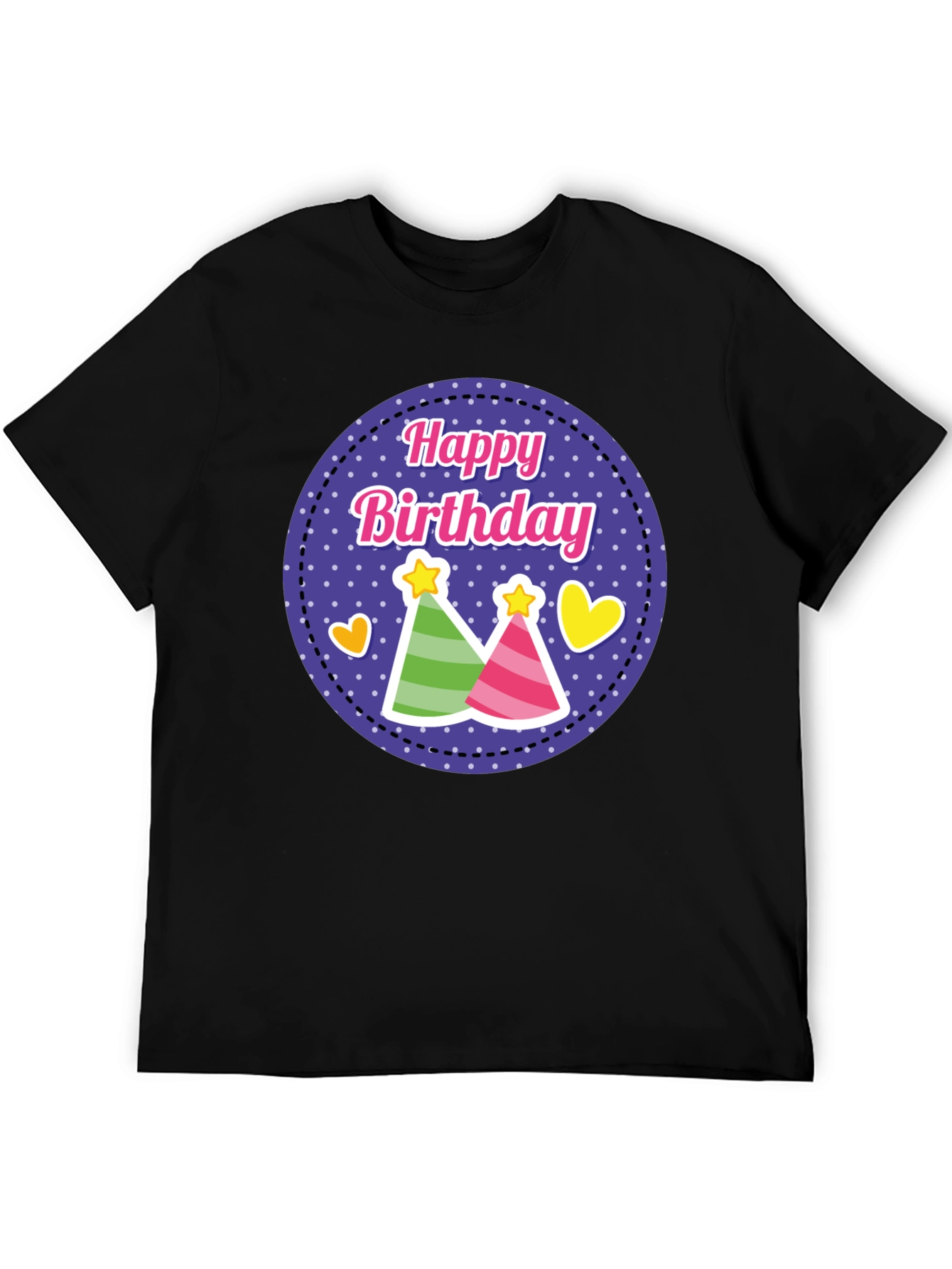 Happy Birthday T-Shirt Party Hats Celebration Tee