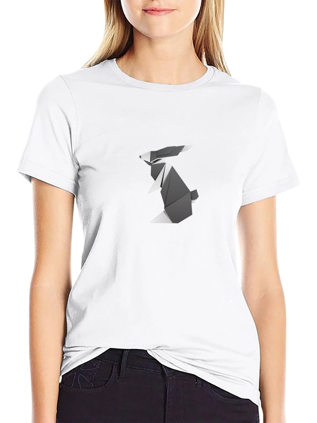 Origami Rabbit Graphic Tee - Modern Design
