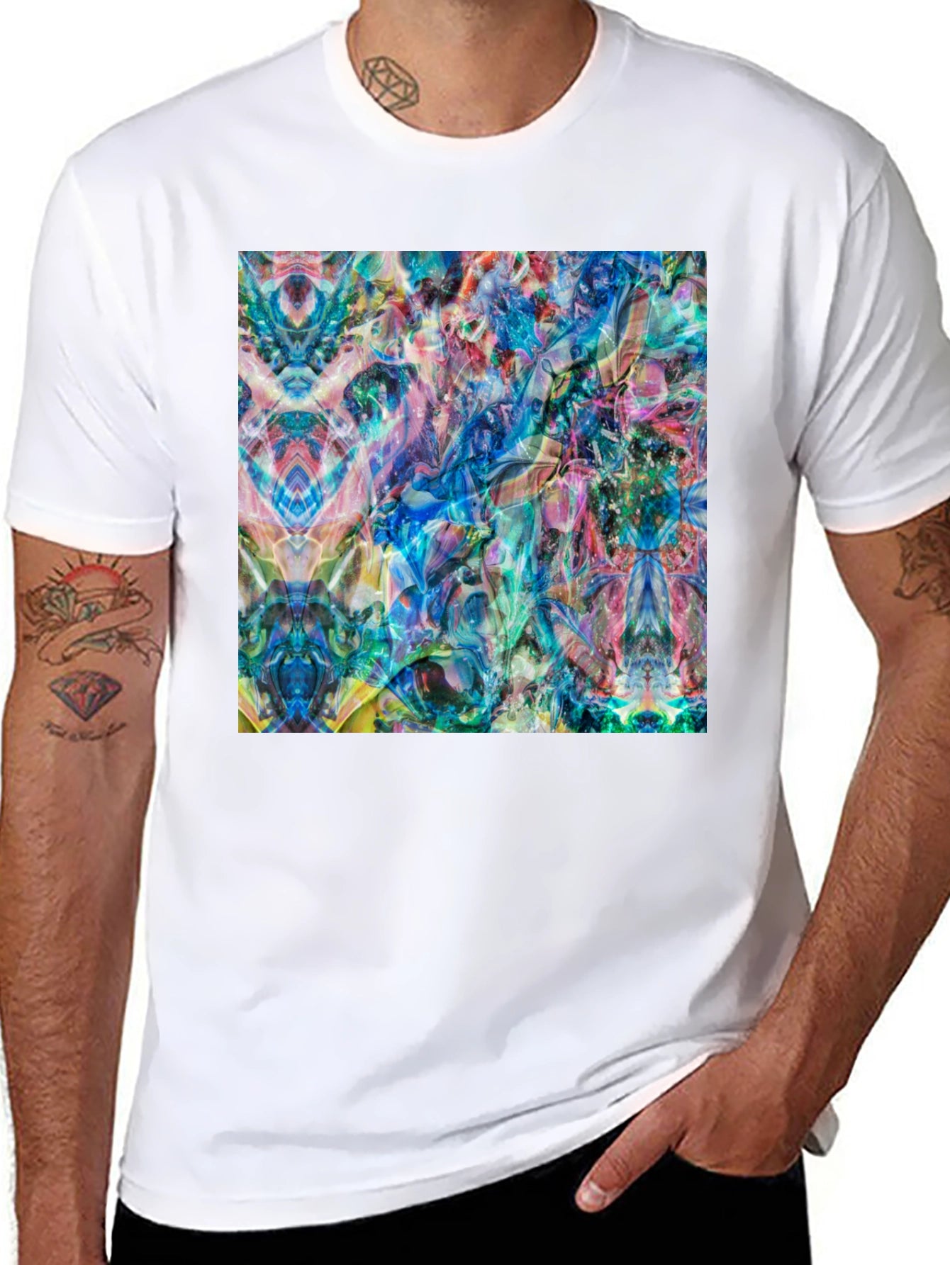 Abstract Art Tee - Vibrant Graphic Print T-Shirt