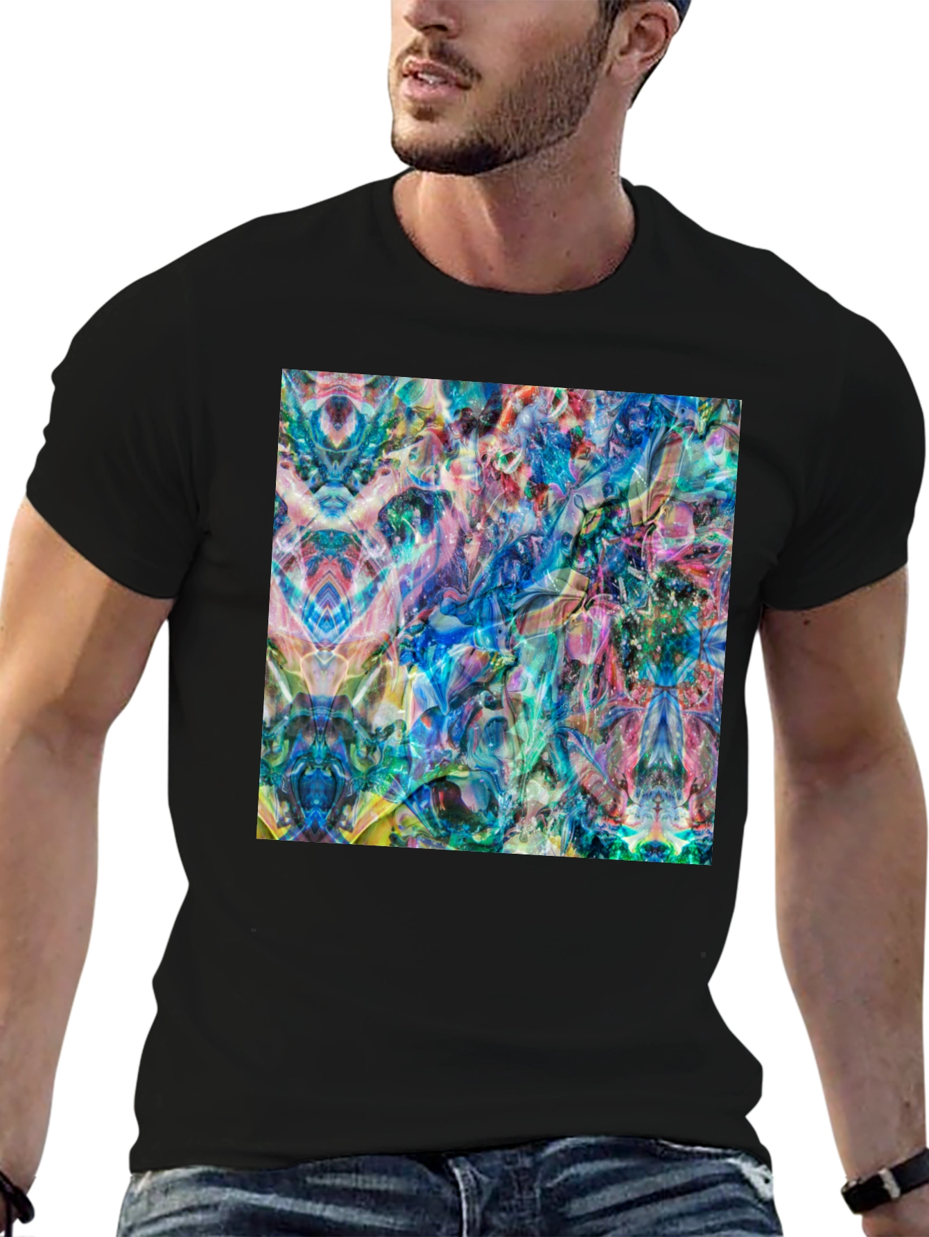 Abstract Art Tee - Vibrant Graphic Print T-Shirt